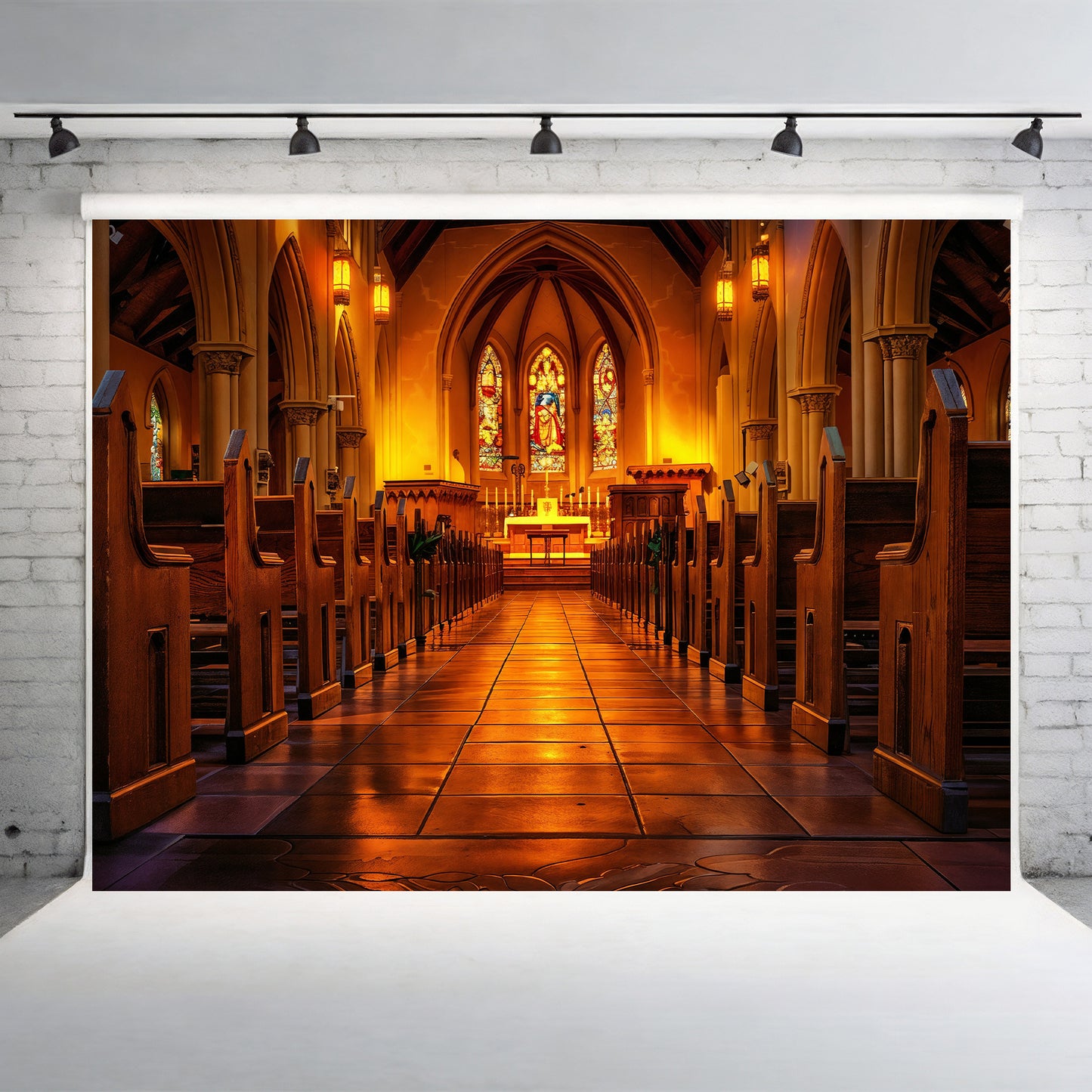 Golden Church Aisle Backdrop