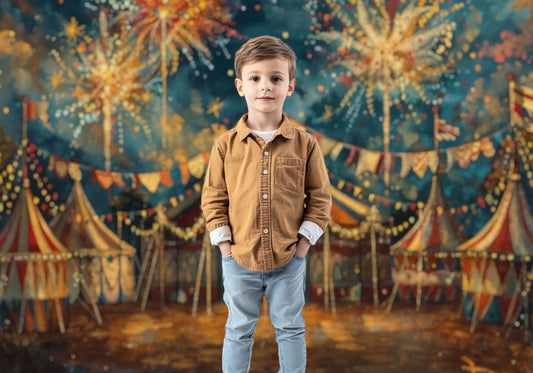 Vintage Carnival Fireworks Backdrop