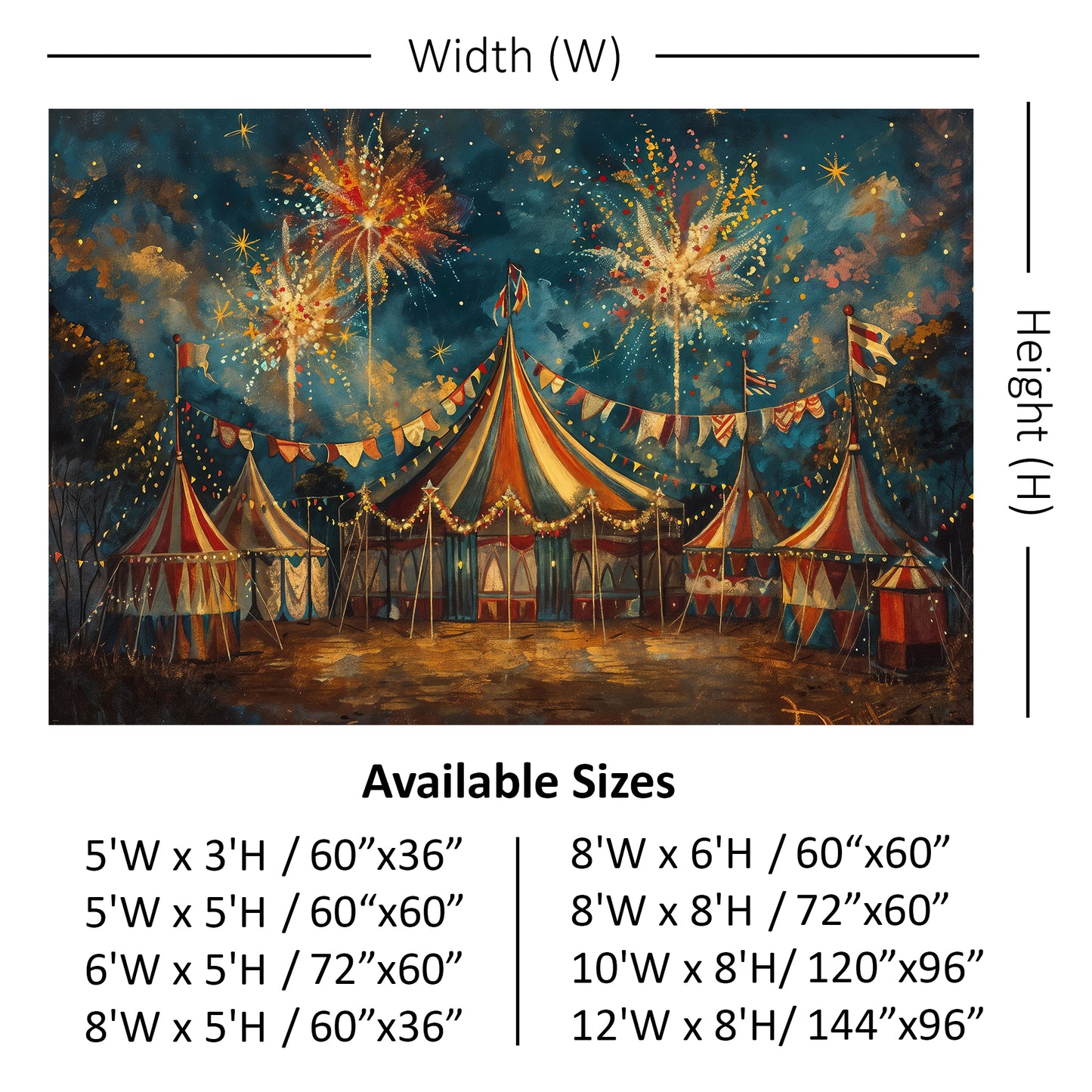 Vintage Carnival Fireworks Backdrop