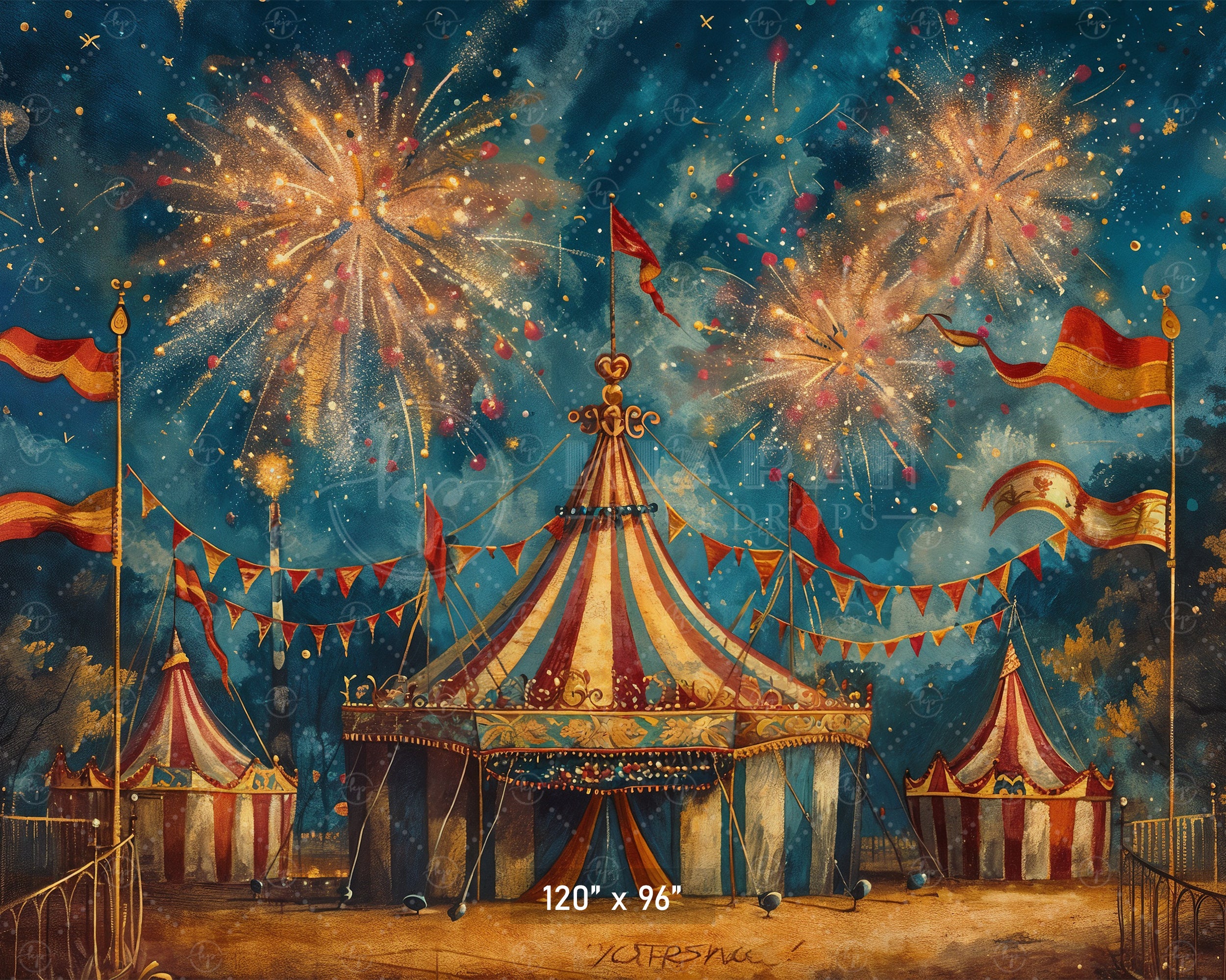 Carnival Fireworks Celebration Backdrop