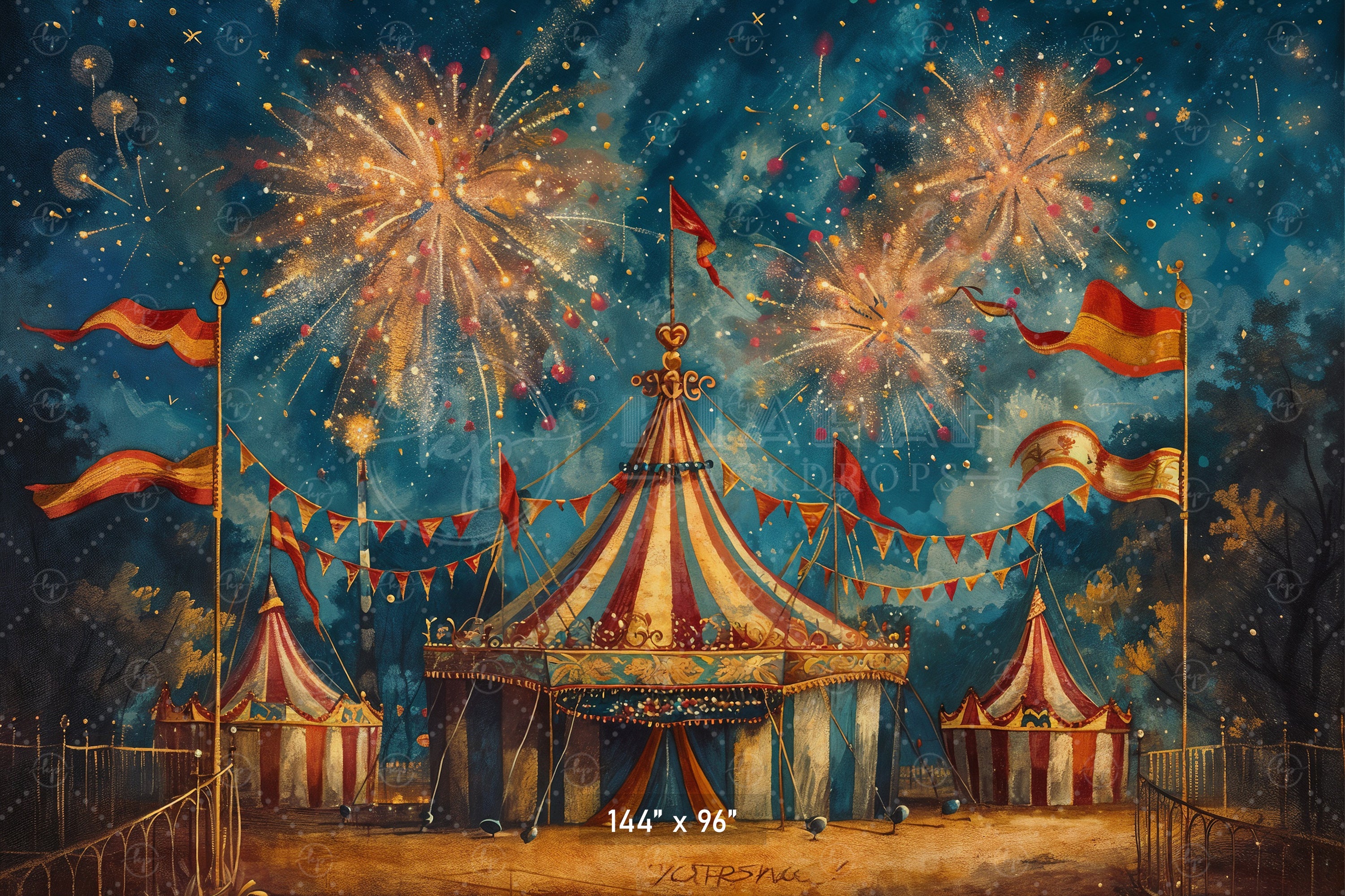 Carnival Fireworks Celebration Backdrop