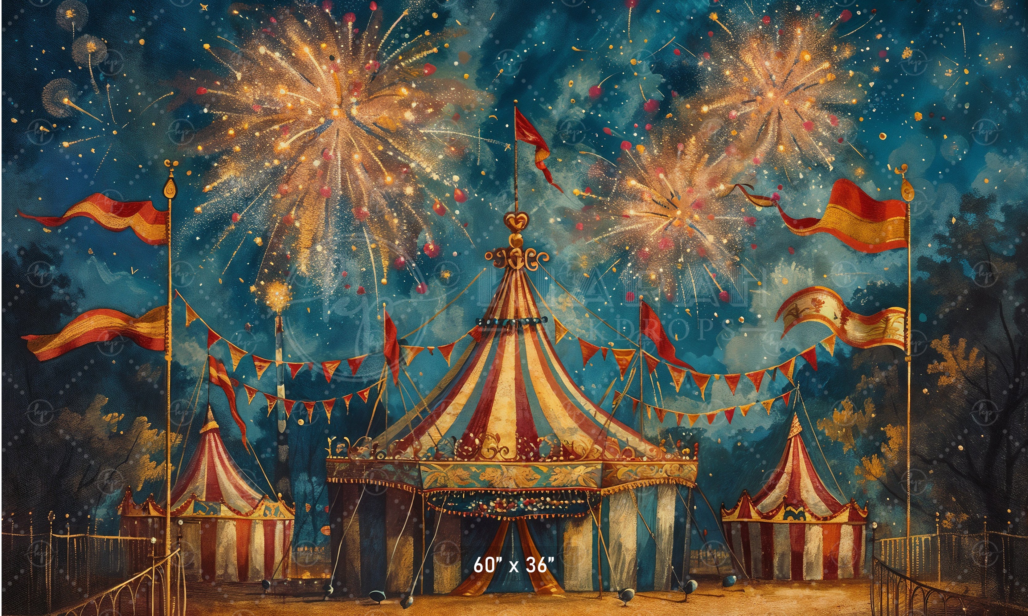 Carnival Fireworks Celebration Backdrop