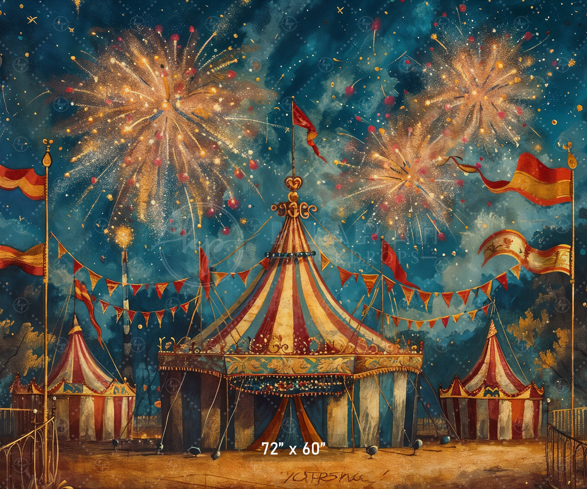 Carnival Fireworks Celebration Backdrop