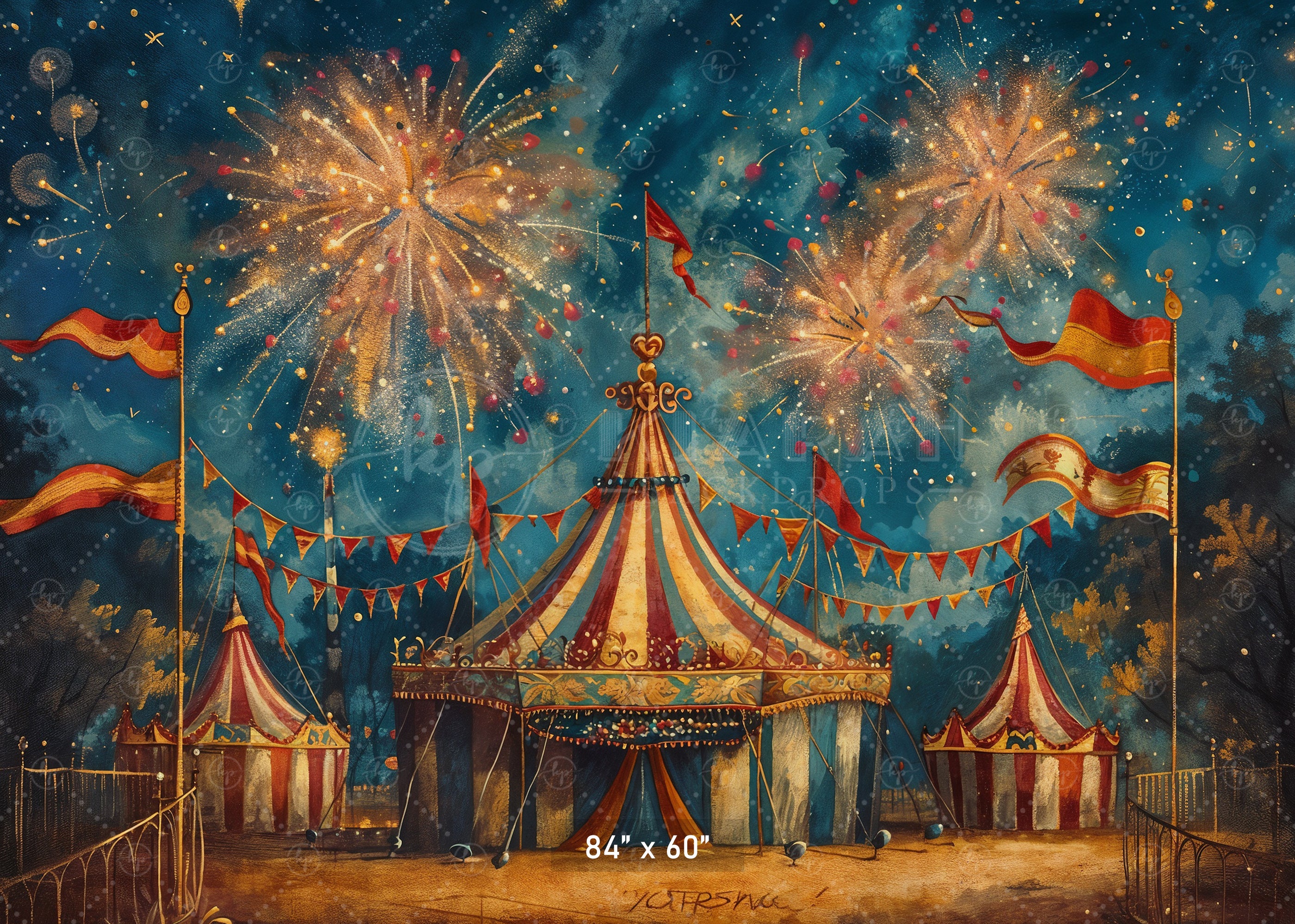 Carnival Fireworks Celebration Backdrop