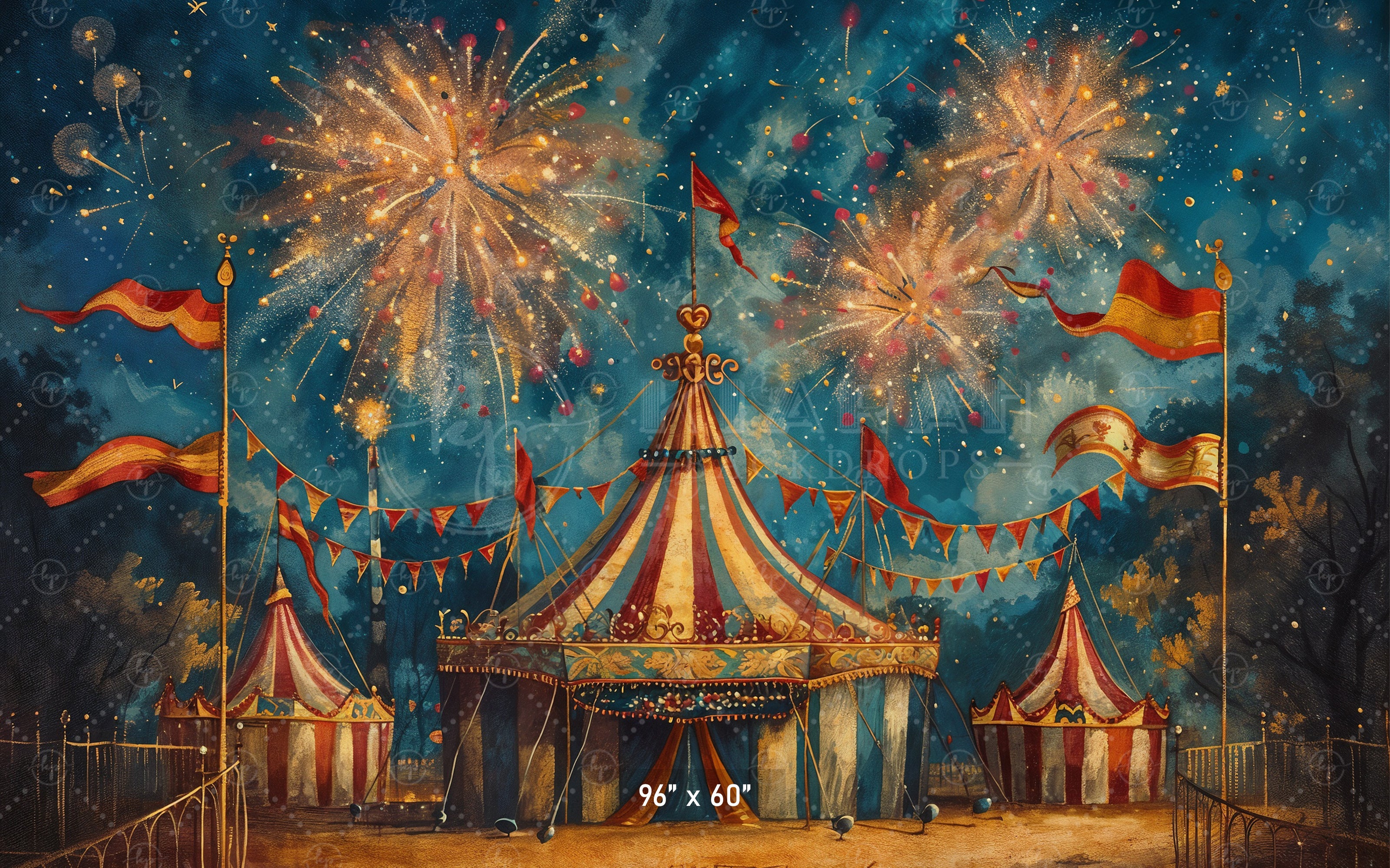 Carnival Fireworks Celebration Backdrop