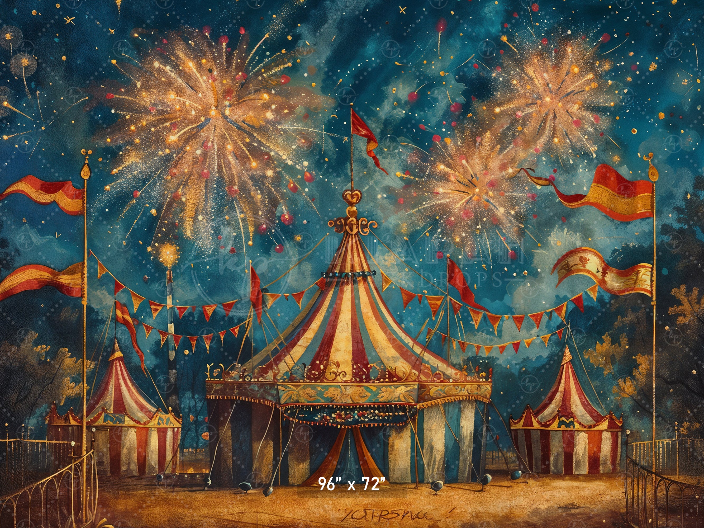 Carnival Fireworks Celebration Backdrop