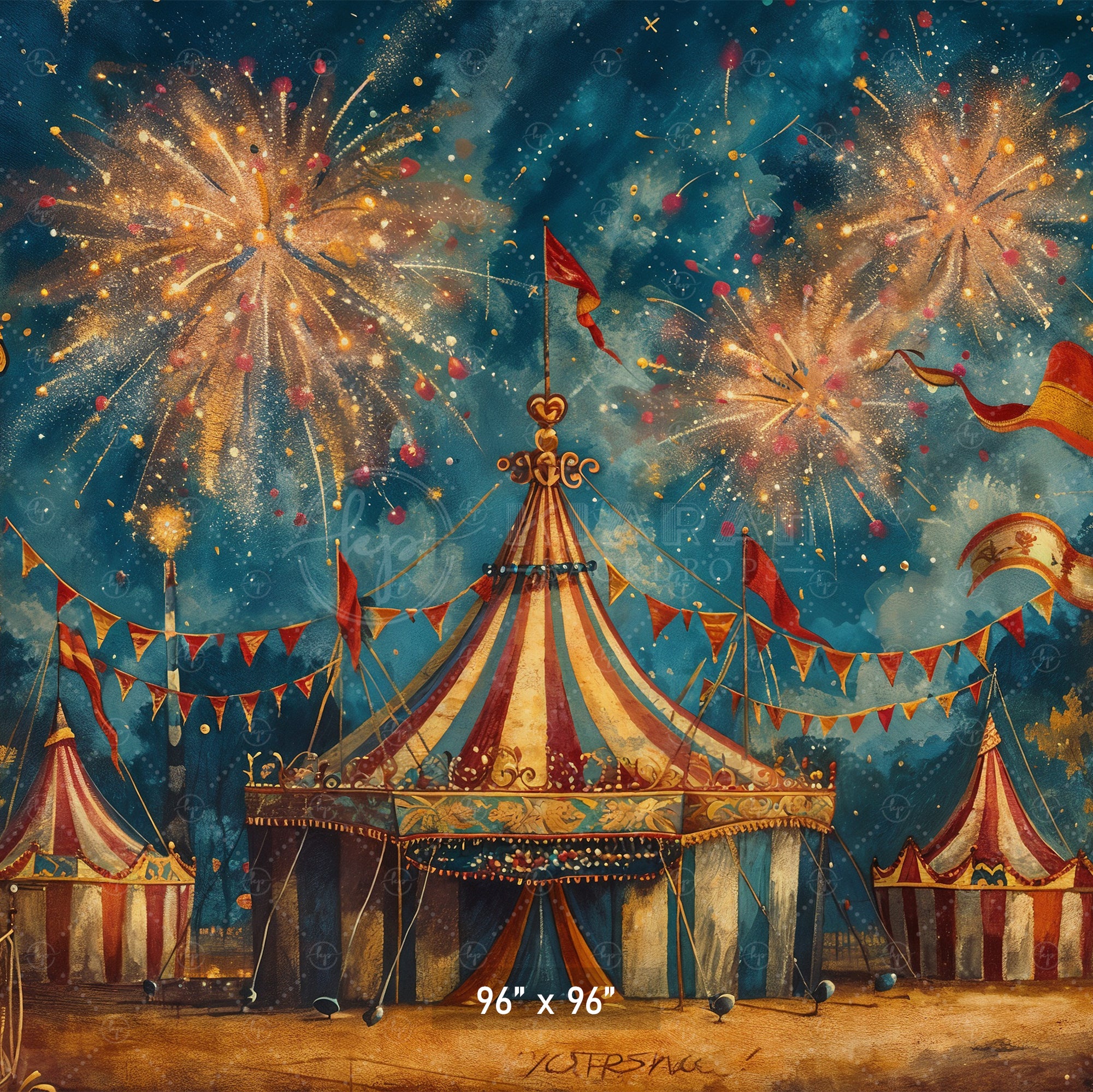 Carnival Fireworks Celebration Backdrop