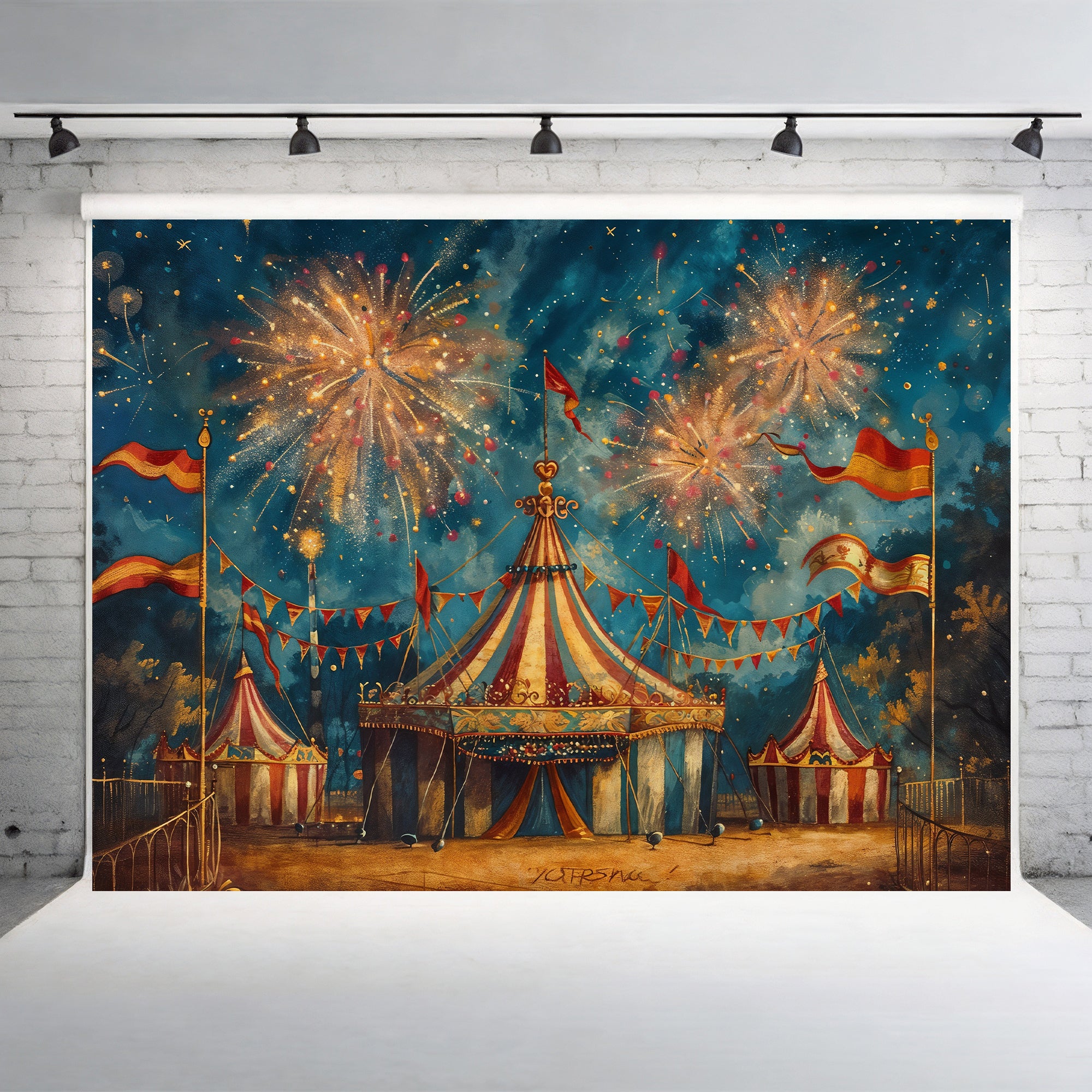 Carnival Fireworks Celebration Backdrop