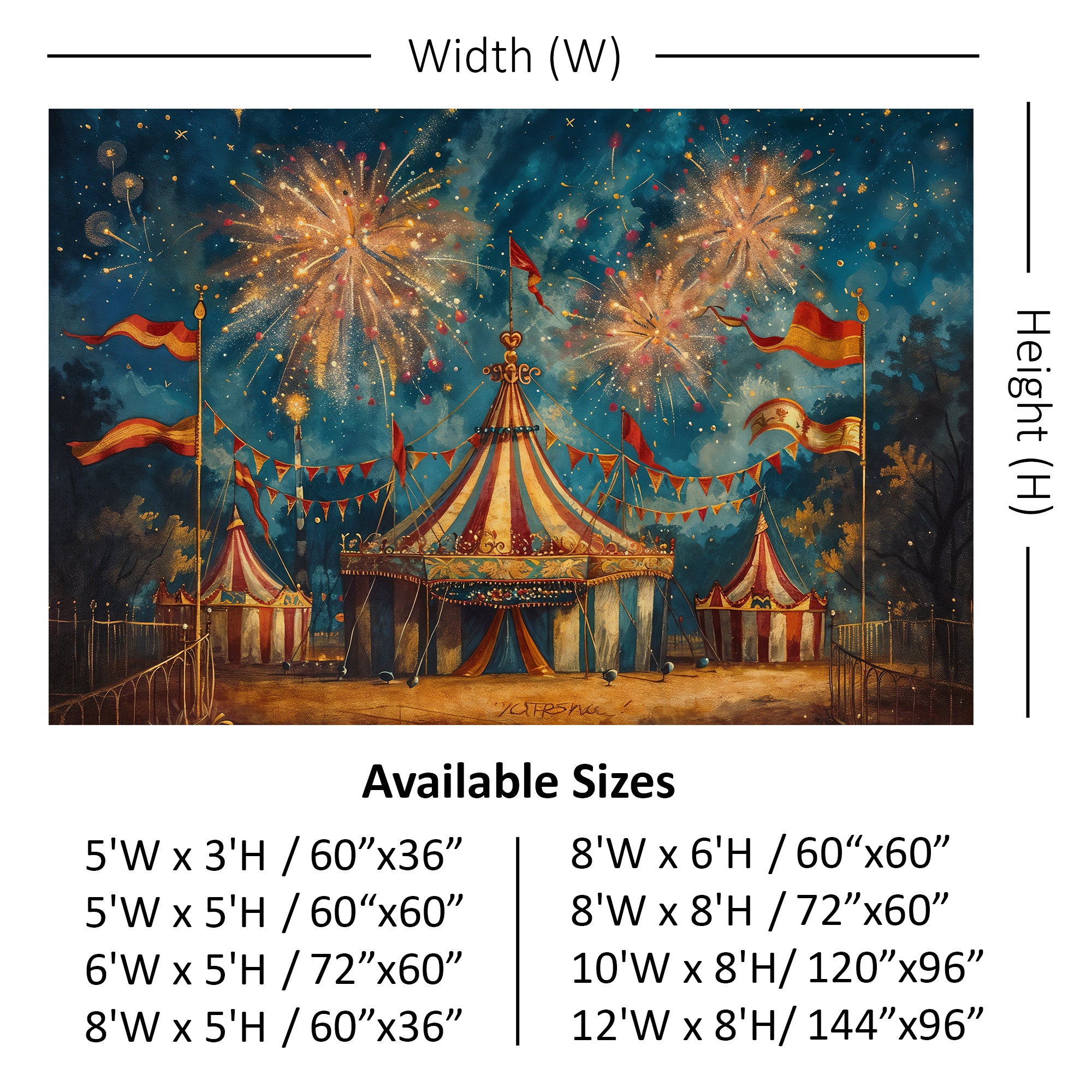 Carnival Fireworks Celebration Backdrop