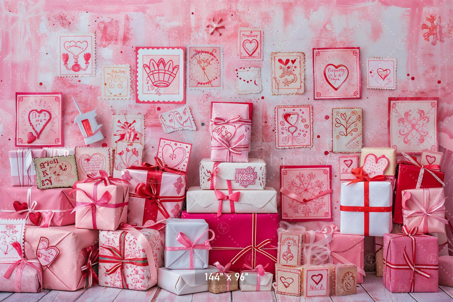 Sweet Hearts Gift Wall Backdrop