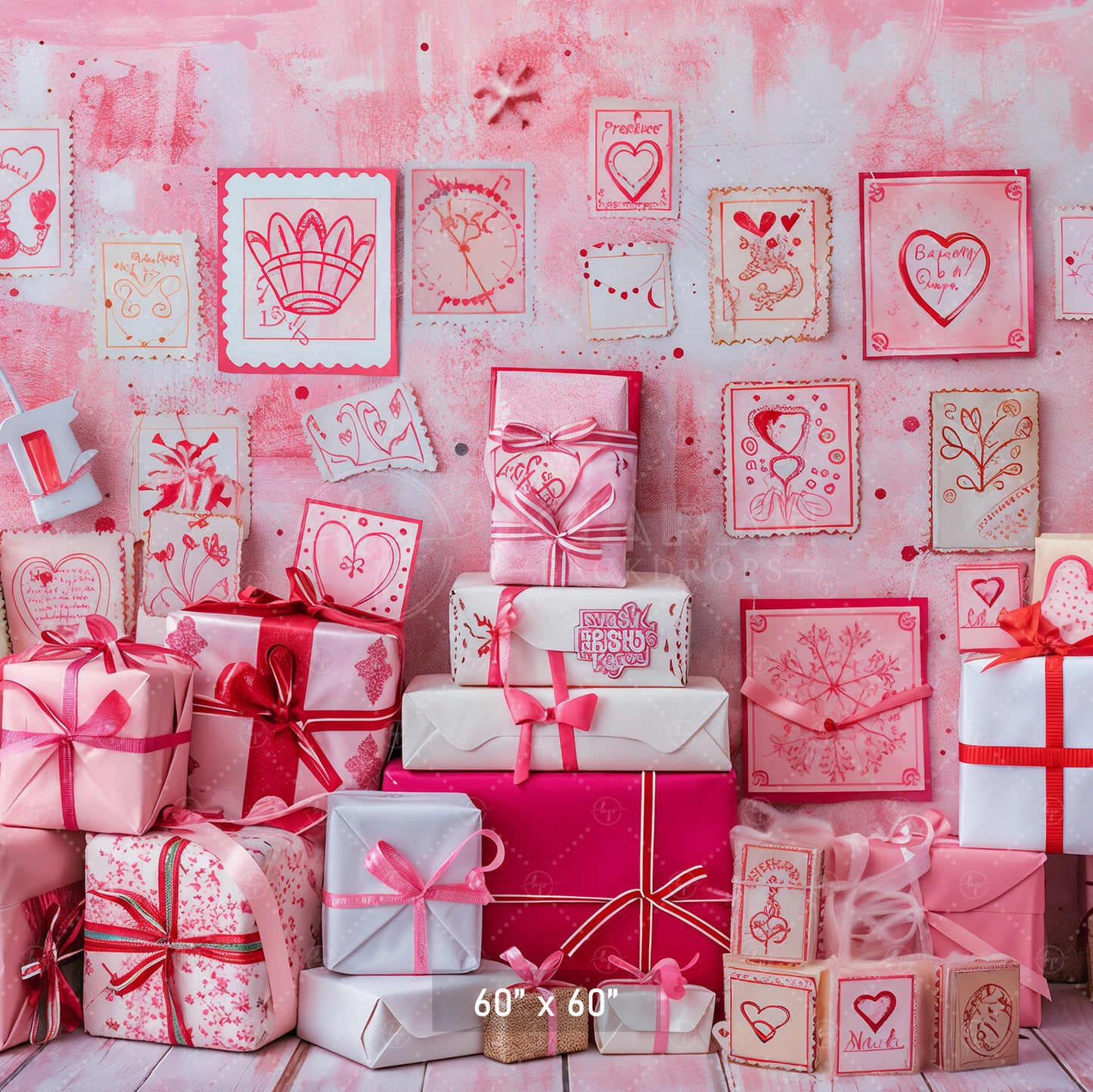 Sweet Hearts Gift Wall Backdrop