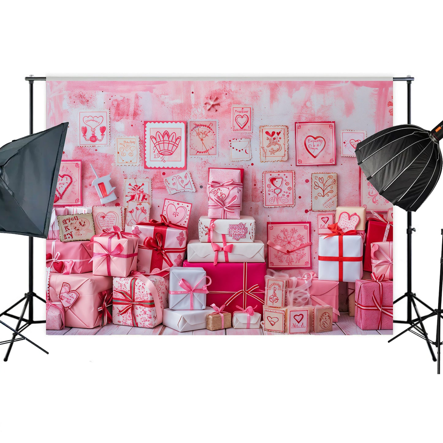 Sweet Hearts Gift Wall Backdrop