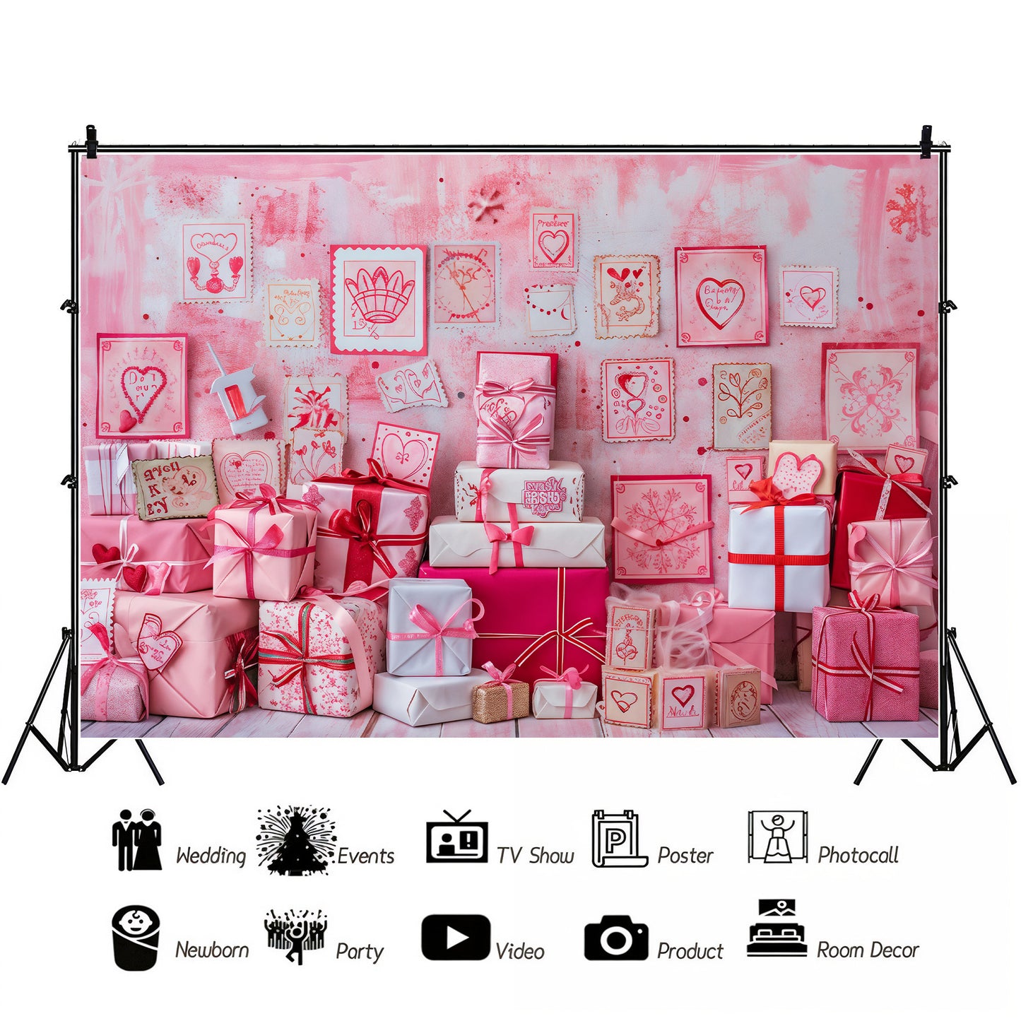 Sweet Hearts Gift Wall Backdrop