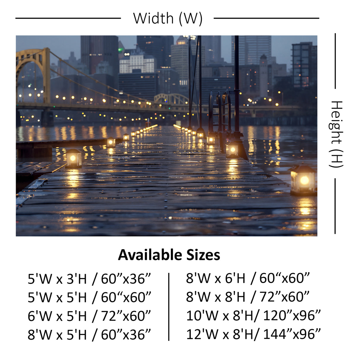 Walk Backdrop City Lights on Waterfront Walkway Backdrop – Kiarah Backdrops