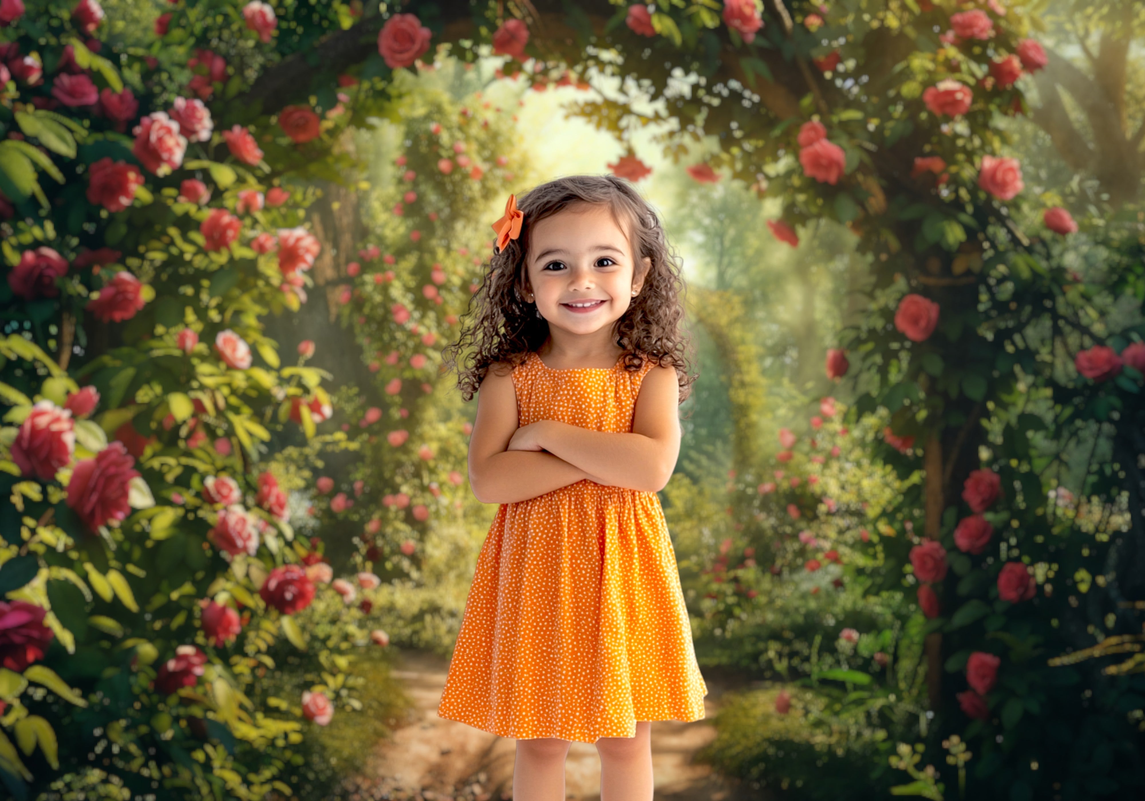 Secret Garden Rose Archway Backdrop