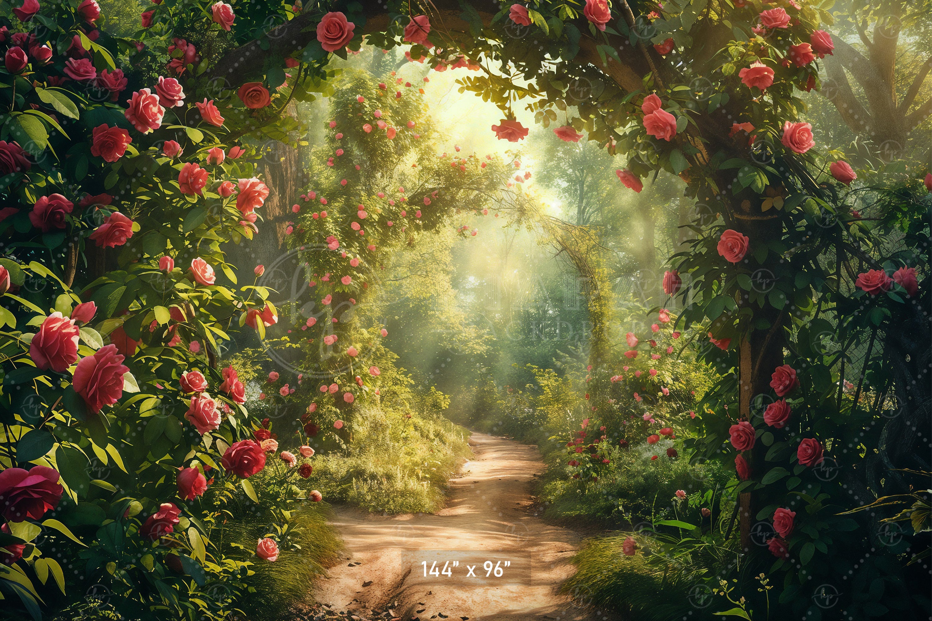 Secret Garden Rose Archway Backdrop