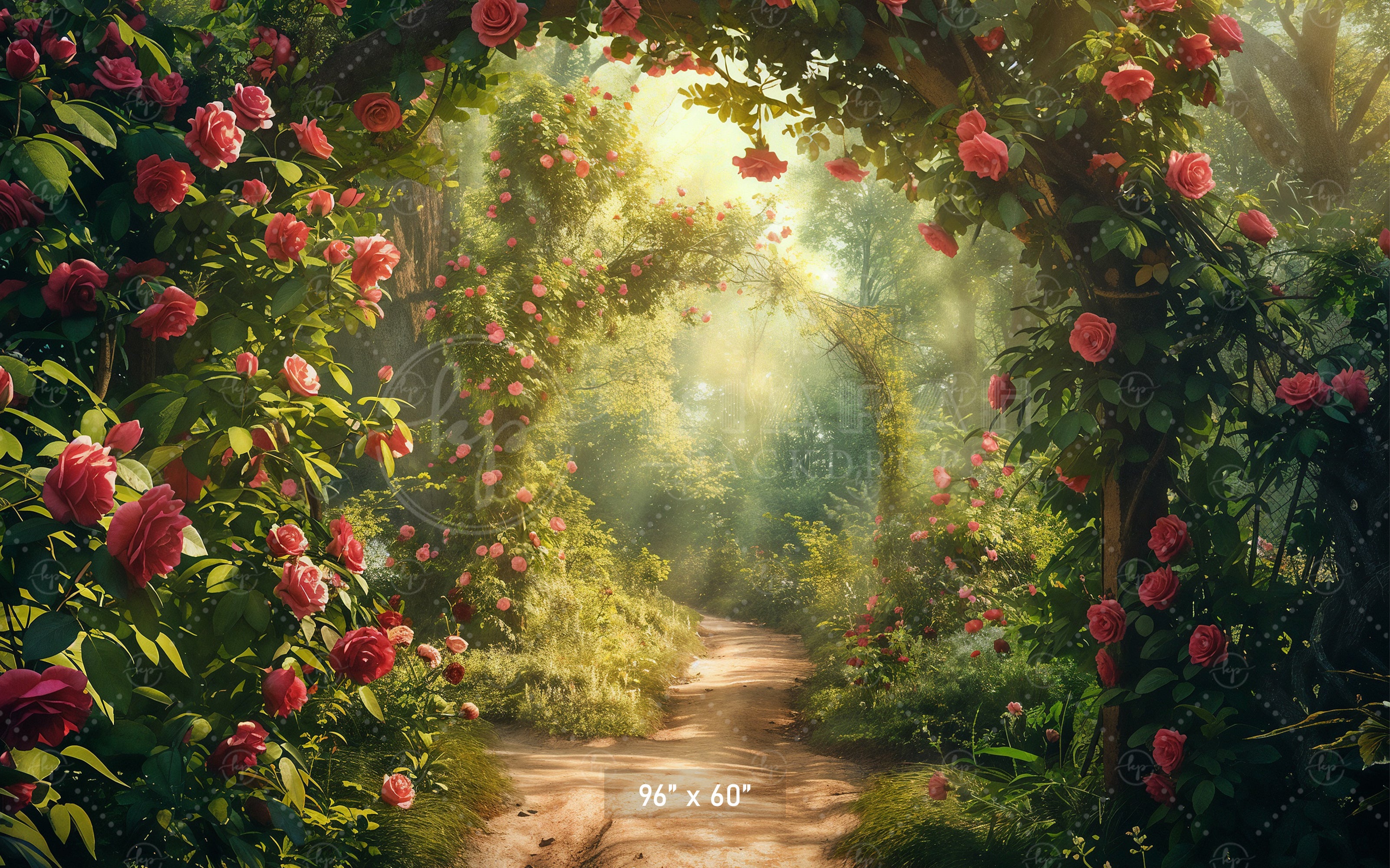 Secret Garden Rose Archway Backdrop