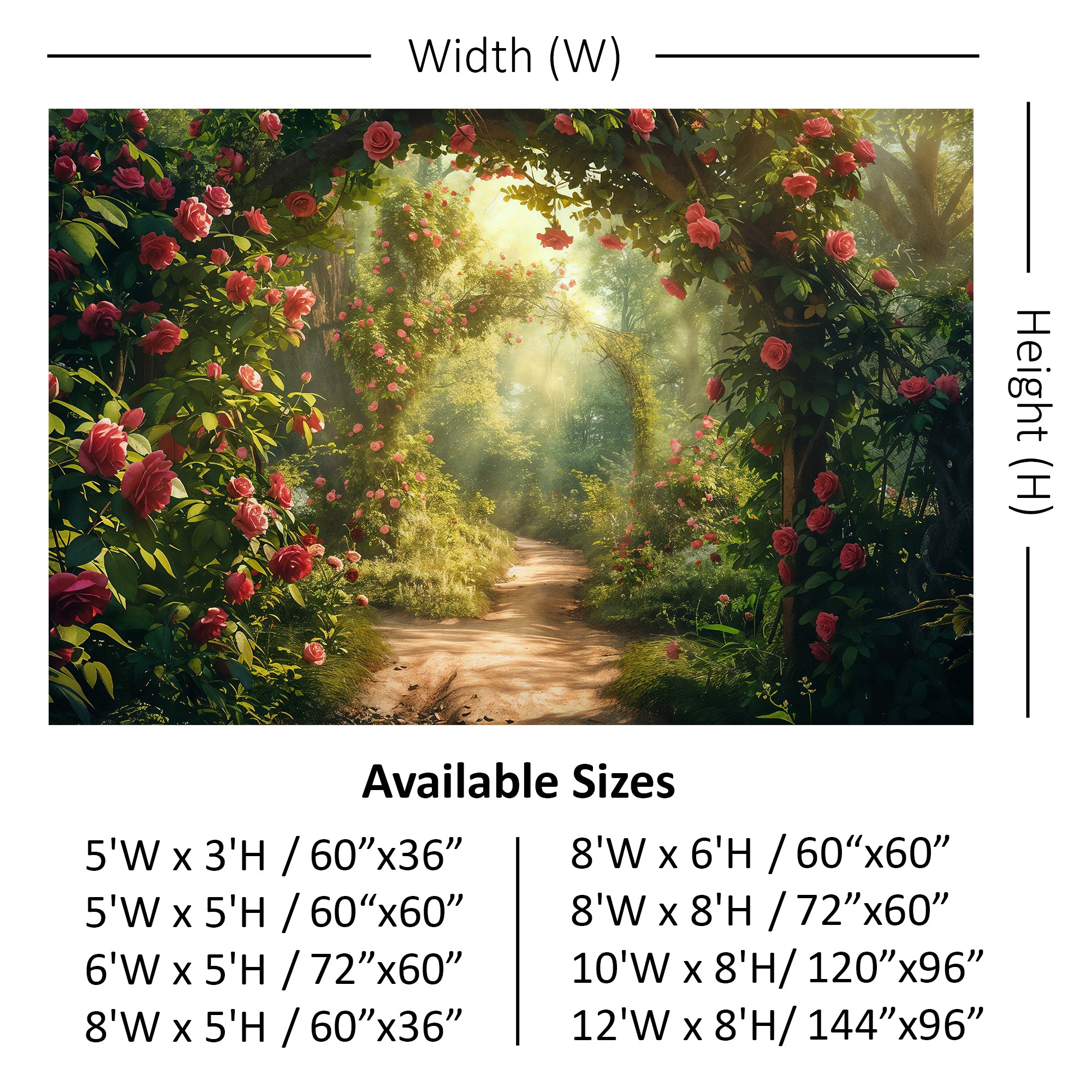 Secret Garden Rose Archway Backdrop