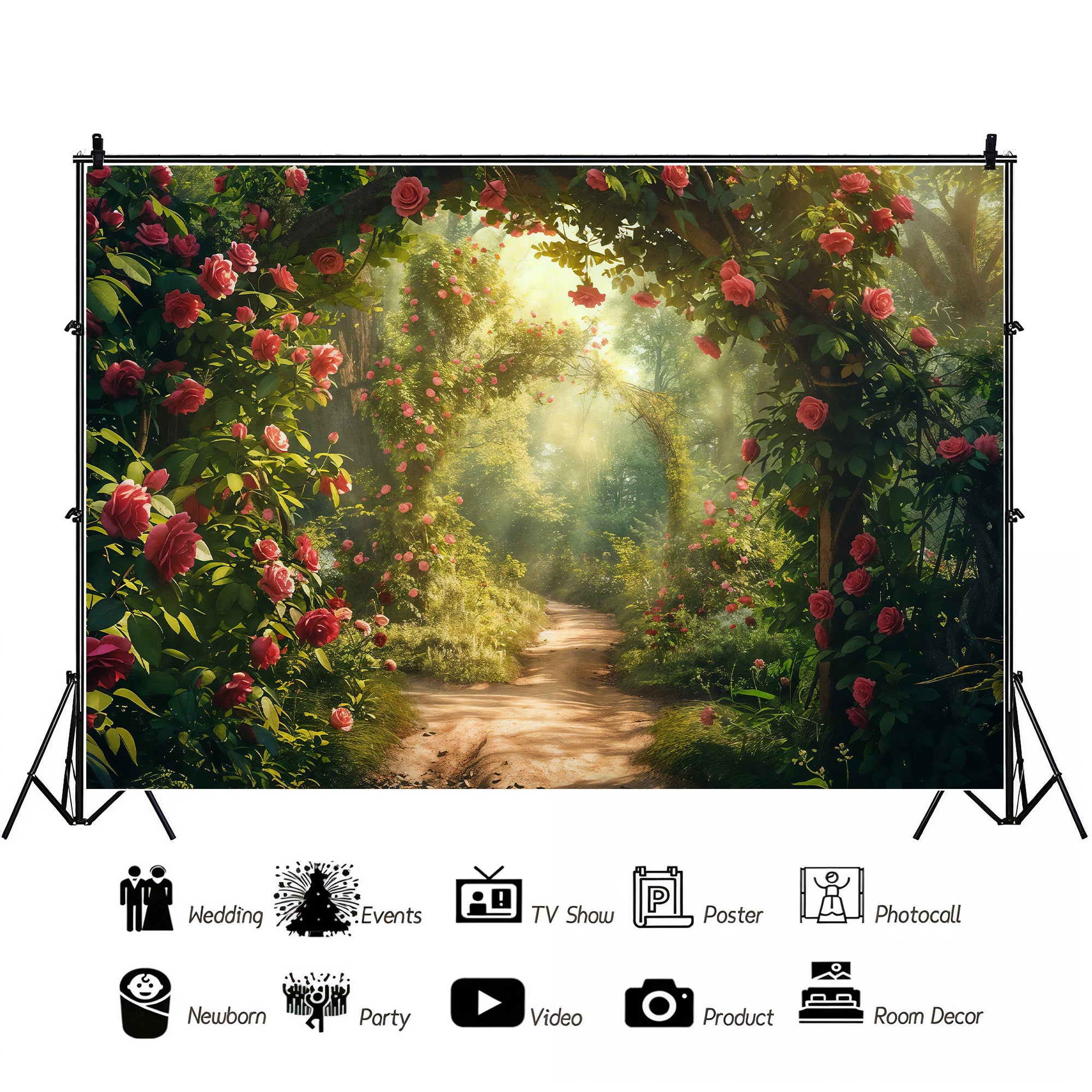 Secret Garden Rose Archway Backdrop