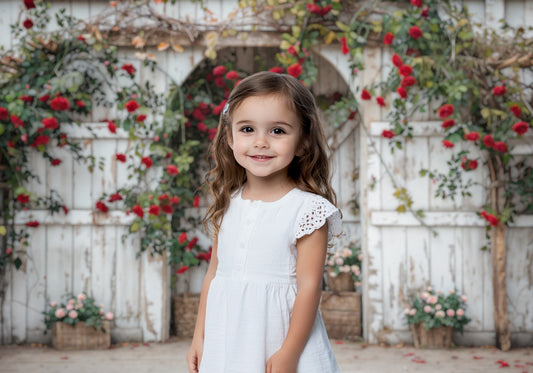 Rustic Rose Barn Archway Backdrop