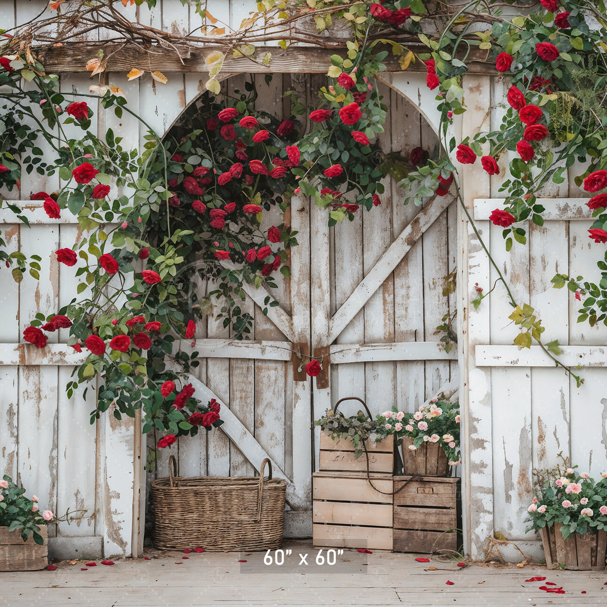 Rustic Rose Barn Archway Backdrop – Kiarah Backdrops