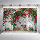 Rustic Rose Barn Archway Backdrop