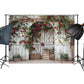 Rustic Rose Barn Archway Backdrop