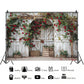 Rustic Rose Barn Archway Backdrop