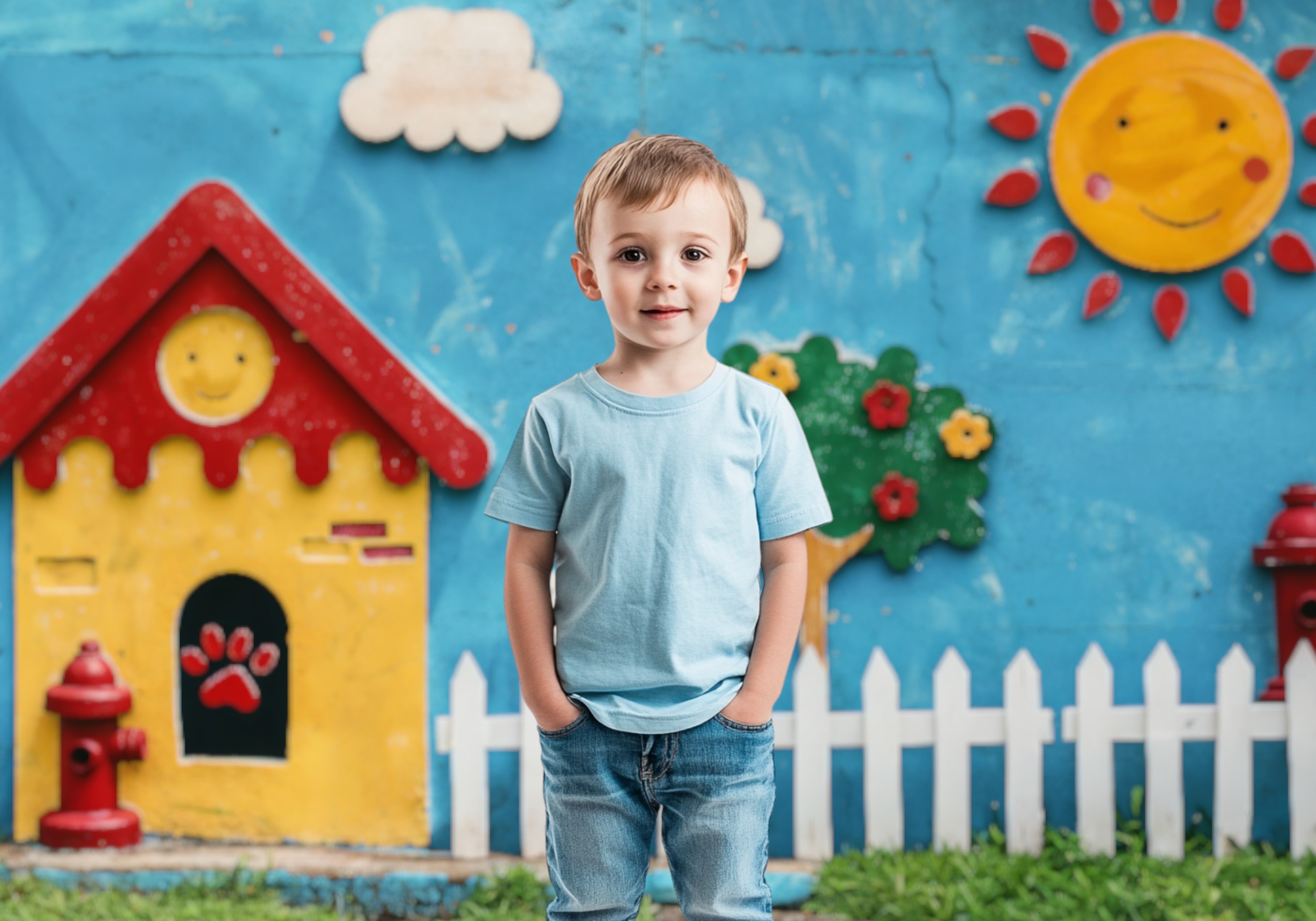 Sunny Day Playhouse Backdrop