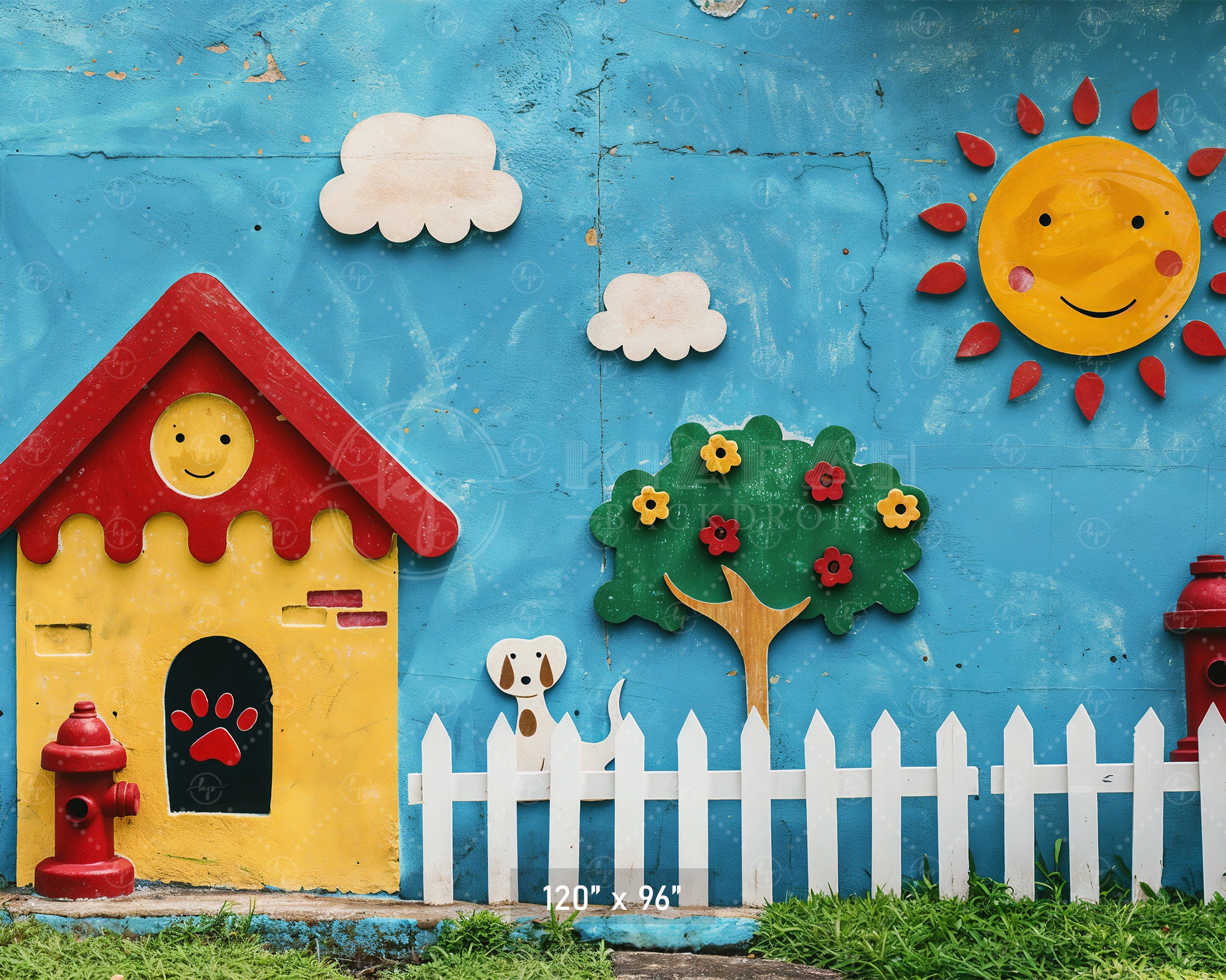 Sunny Day Playhouse Backdrop