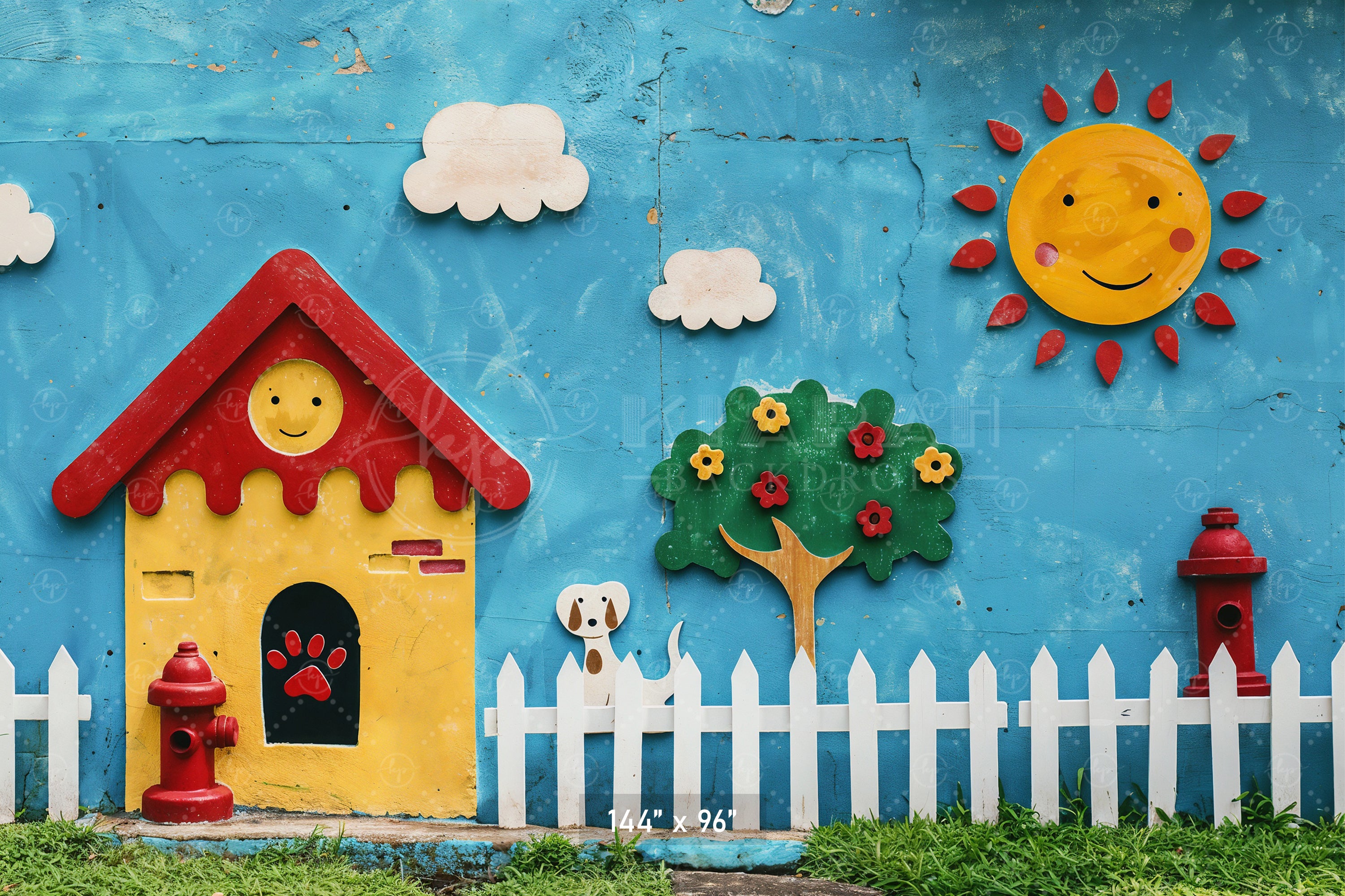 Sunny Day Playhouse Backdrop