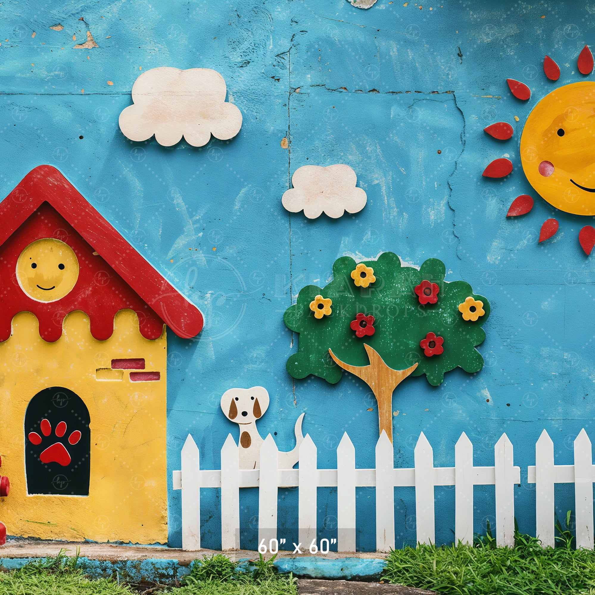 Sunny Day Playhouse Backdrop