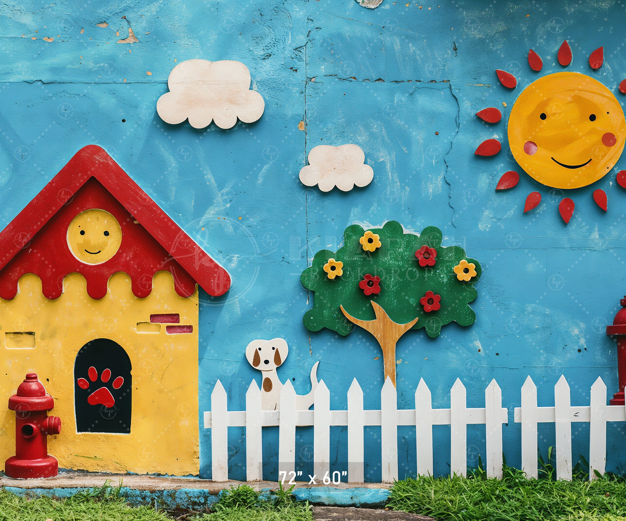 Sunny Day Playhouse Backdrop