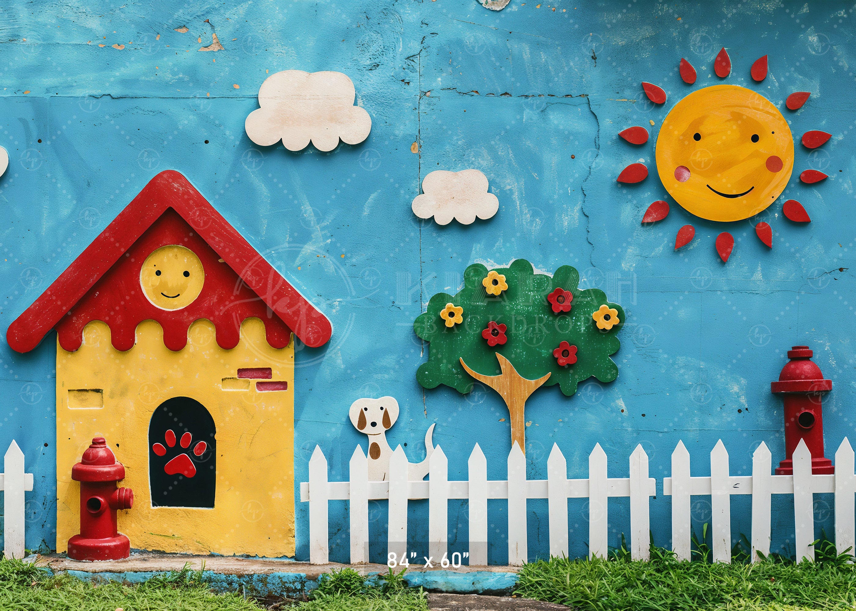 Sunny Day Playhouse Backdrop