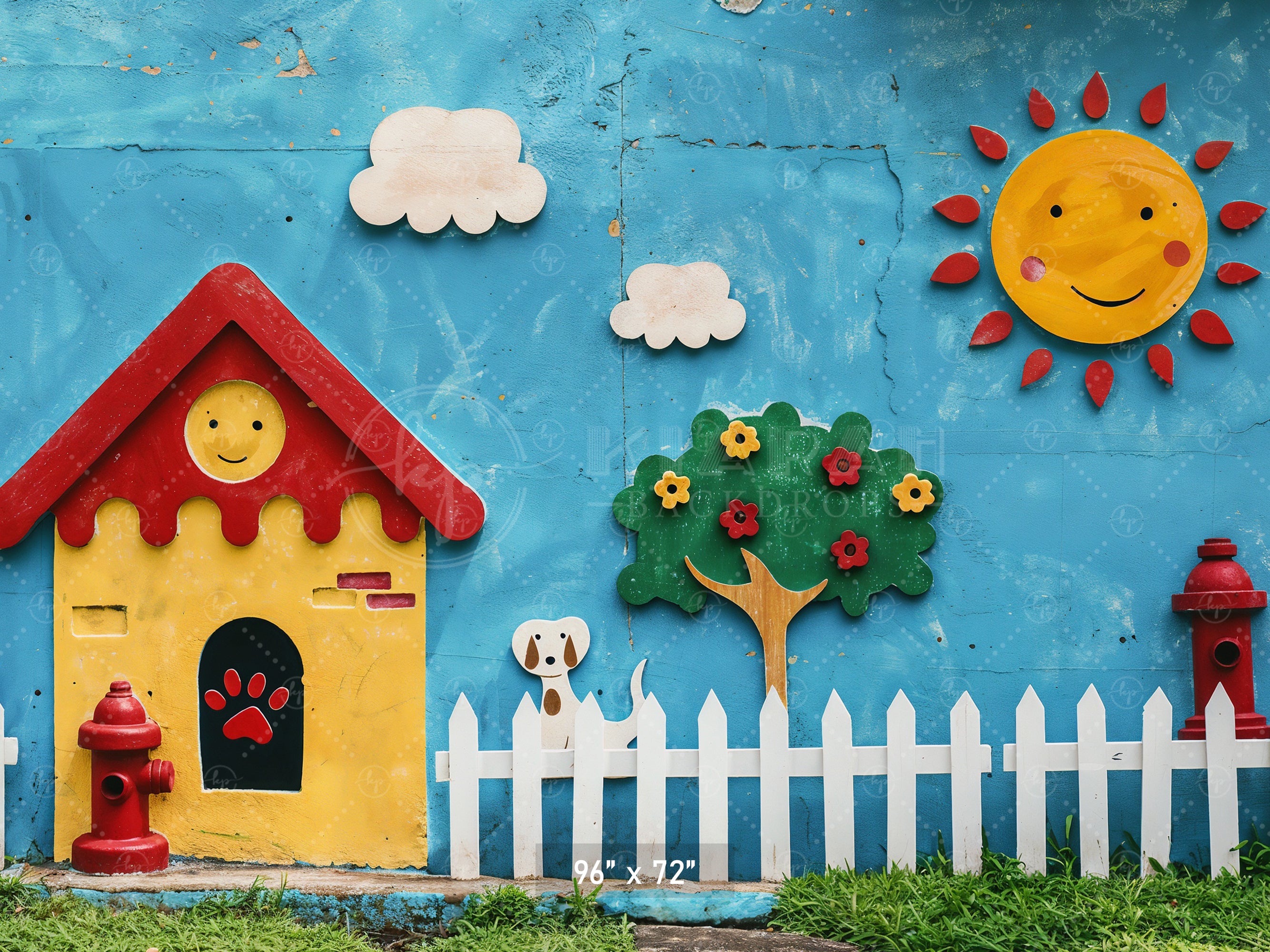Sunny Day Playhouse Backdrop