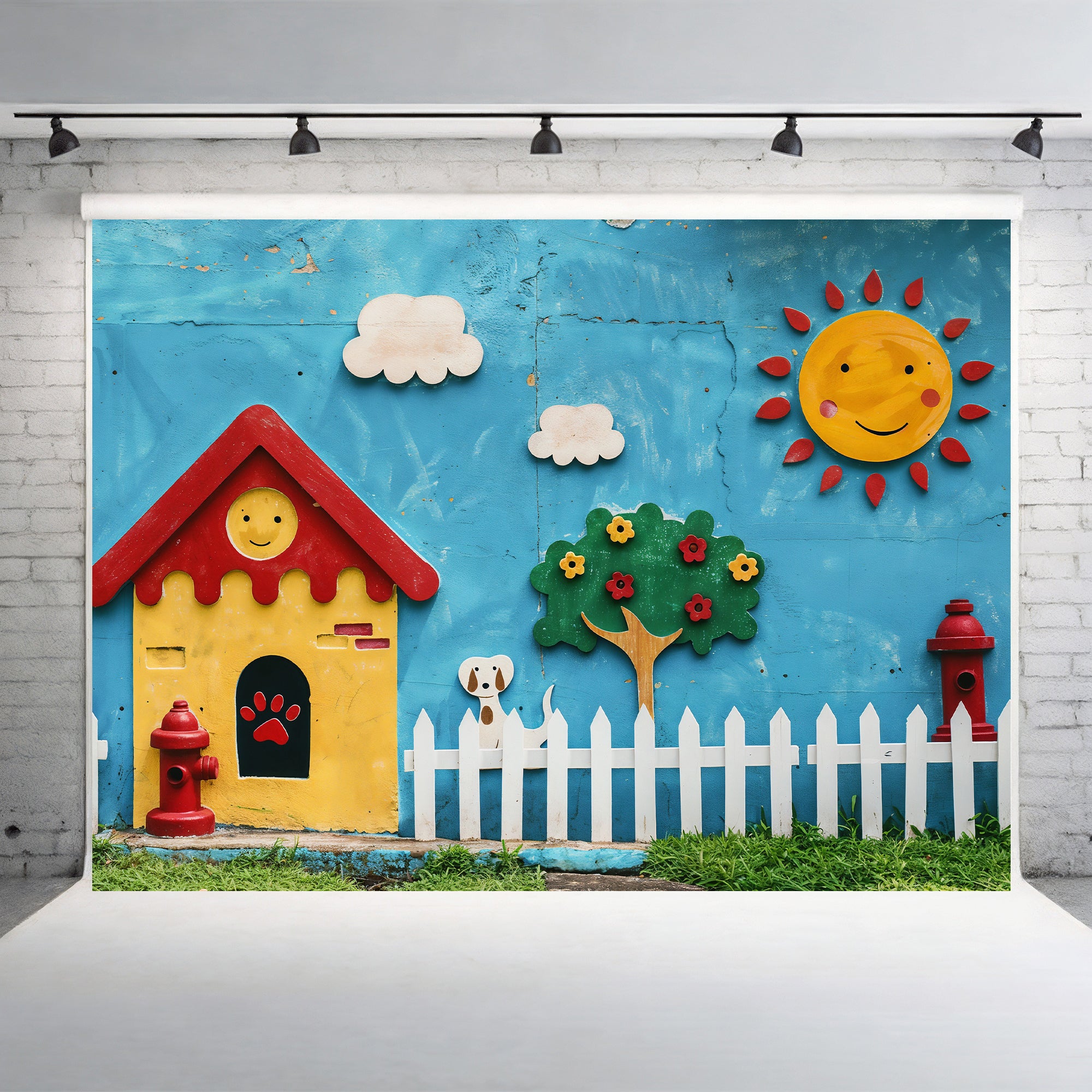 Sunny Day Playhouse Backdrop