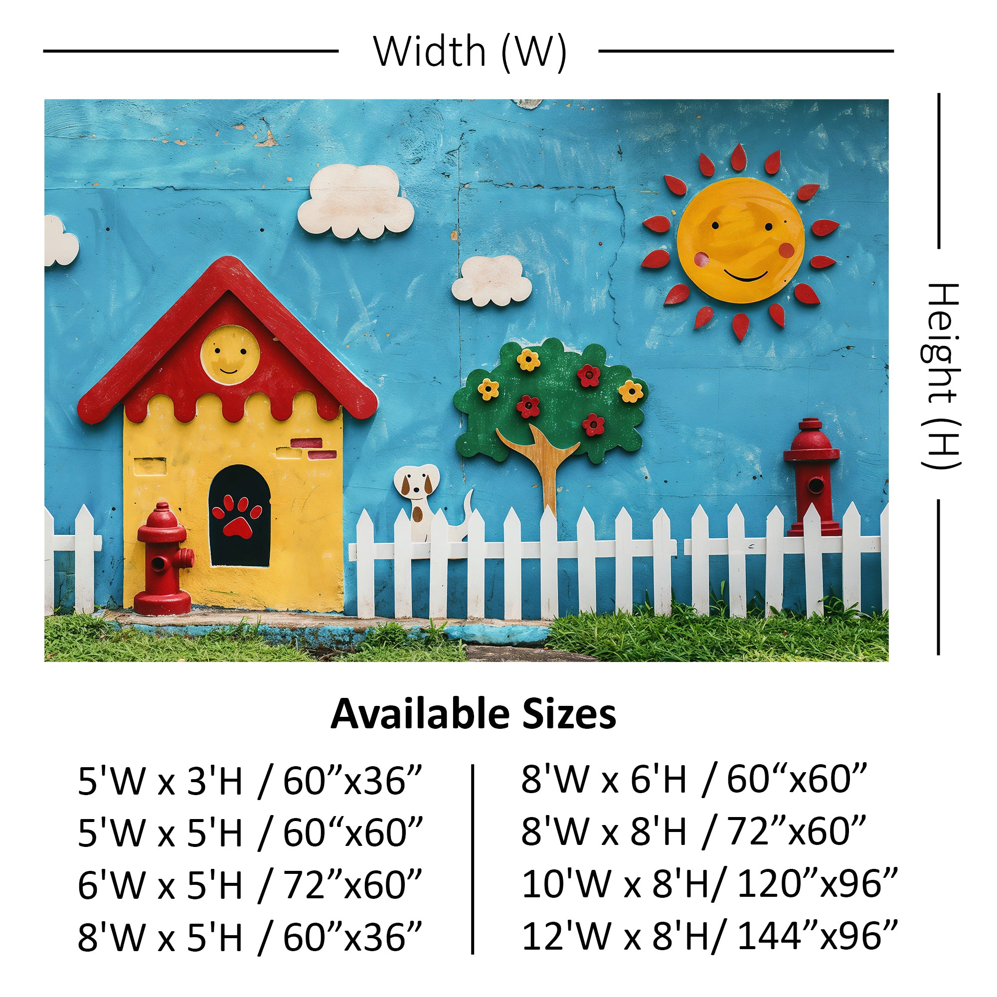 Sunny Day Playhouse Backdrop