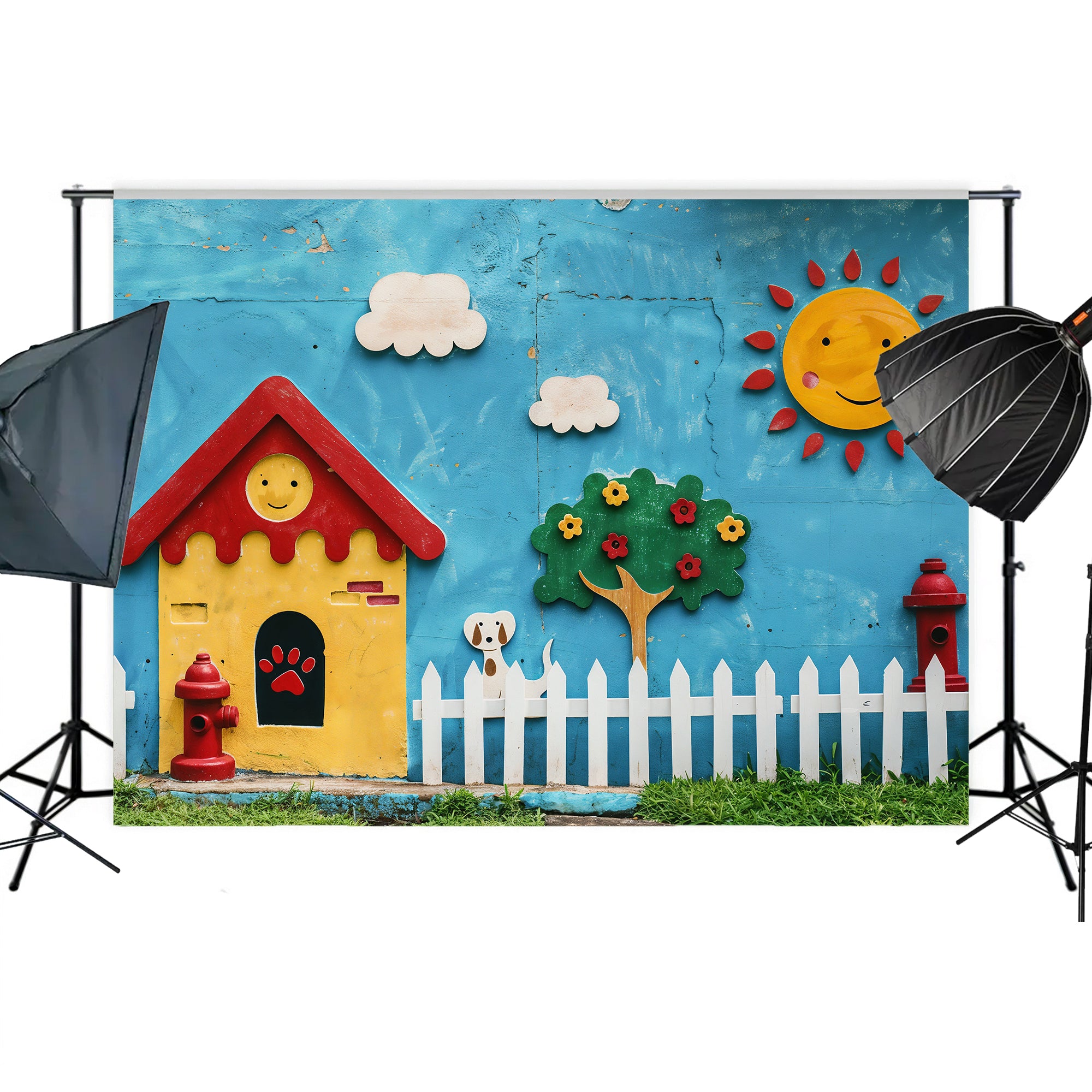Sunny Day Playhouse Backdrop