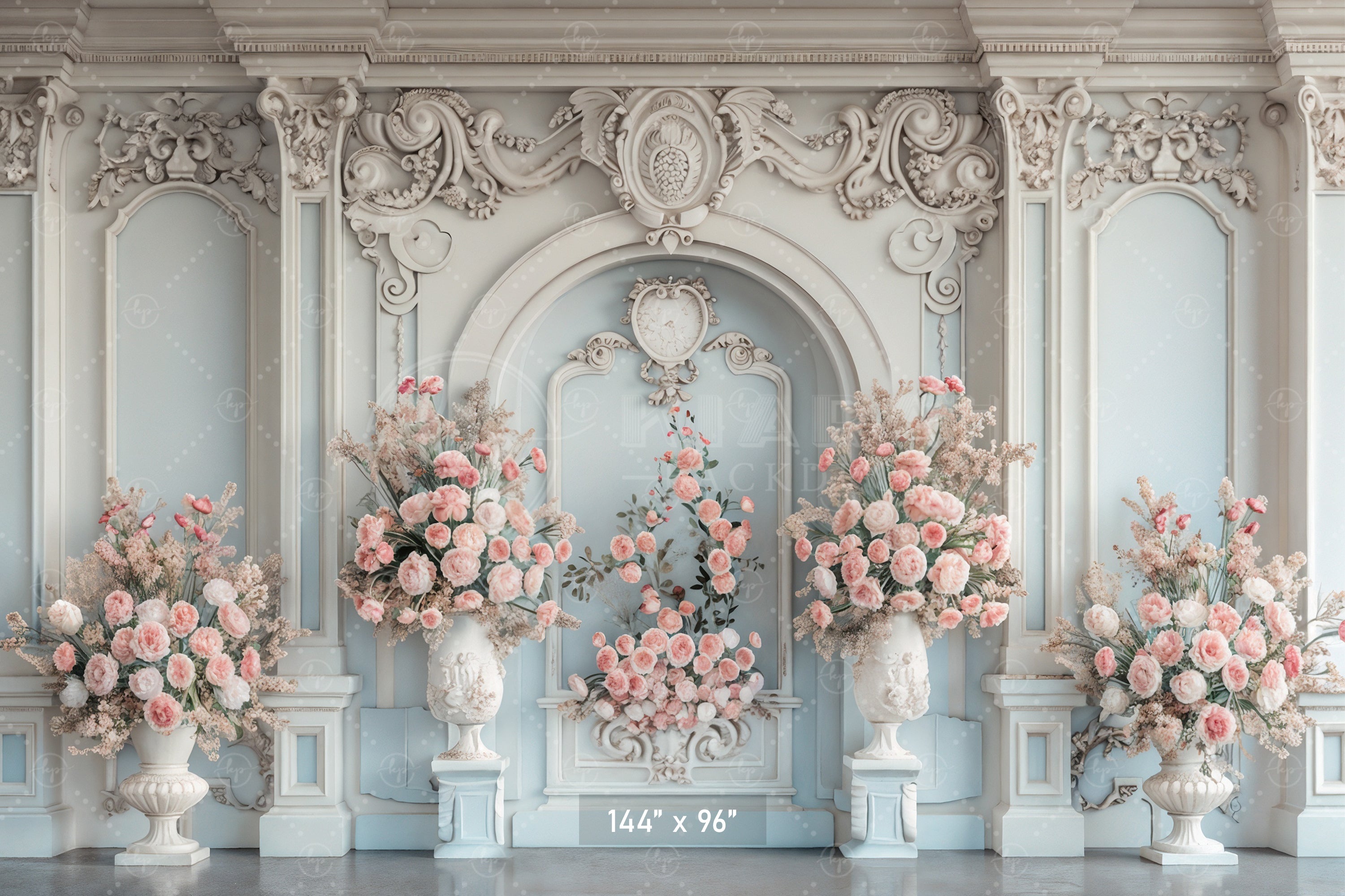 Elegant Floral Mansion Backdrop