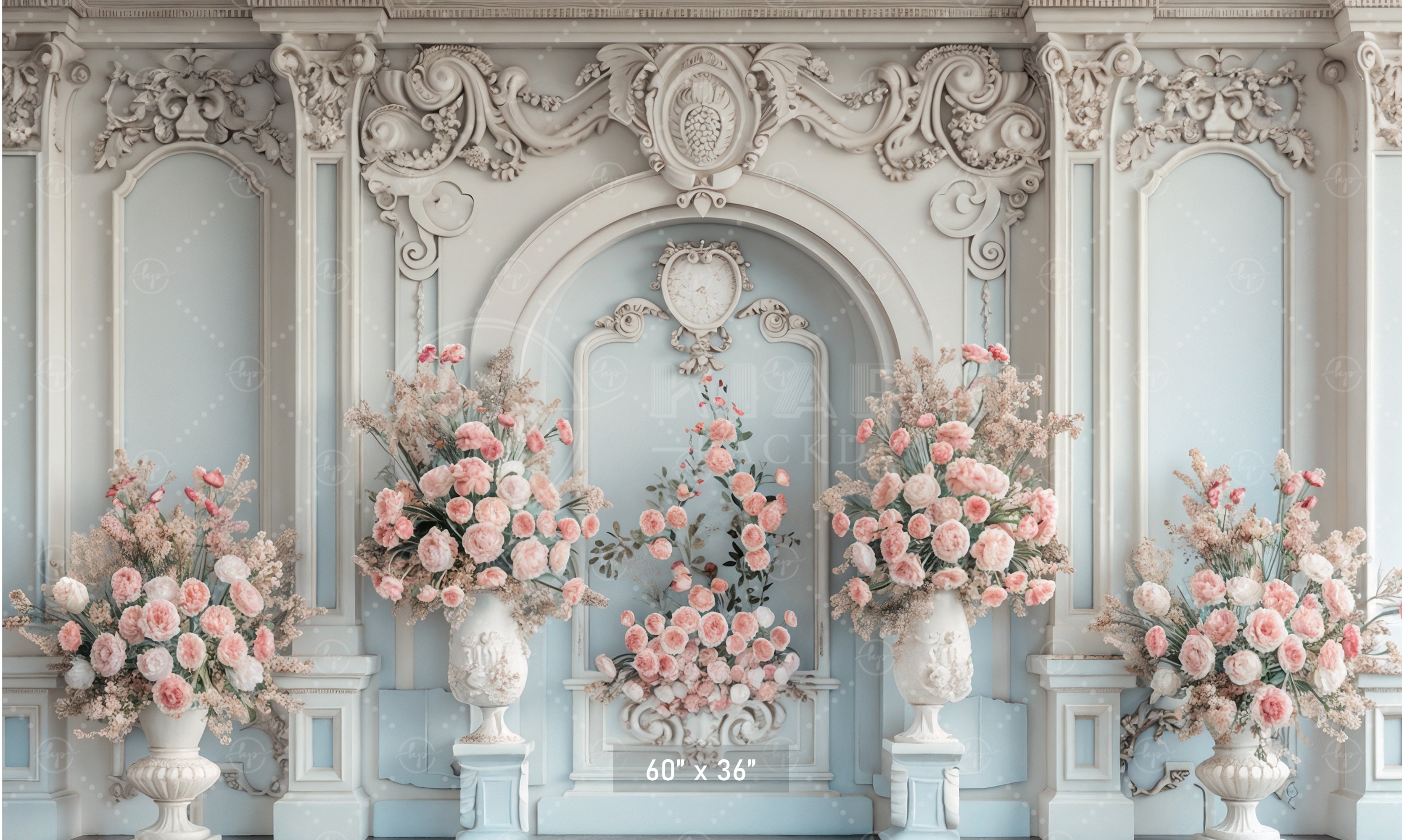 Elegant Floral Mansion Backdrop