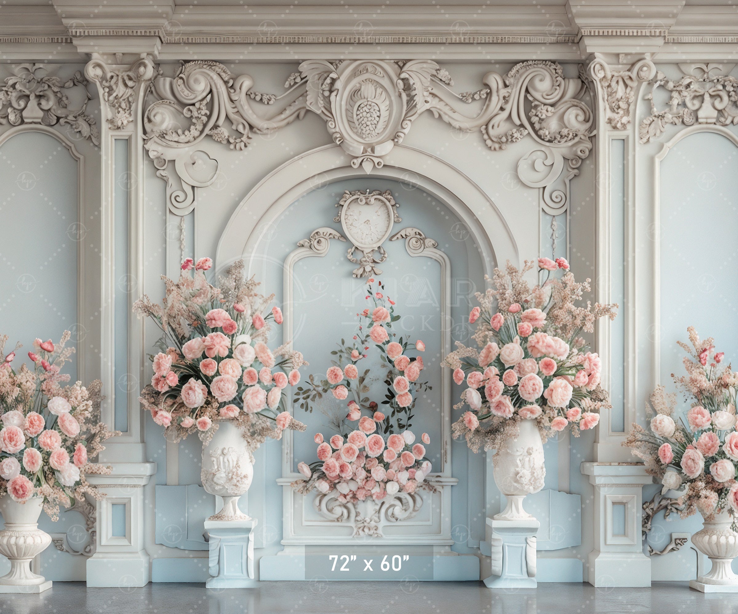 Elegant Floral Mansion Backdrop