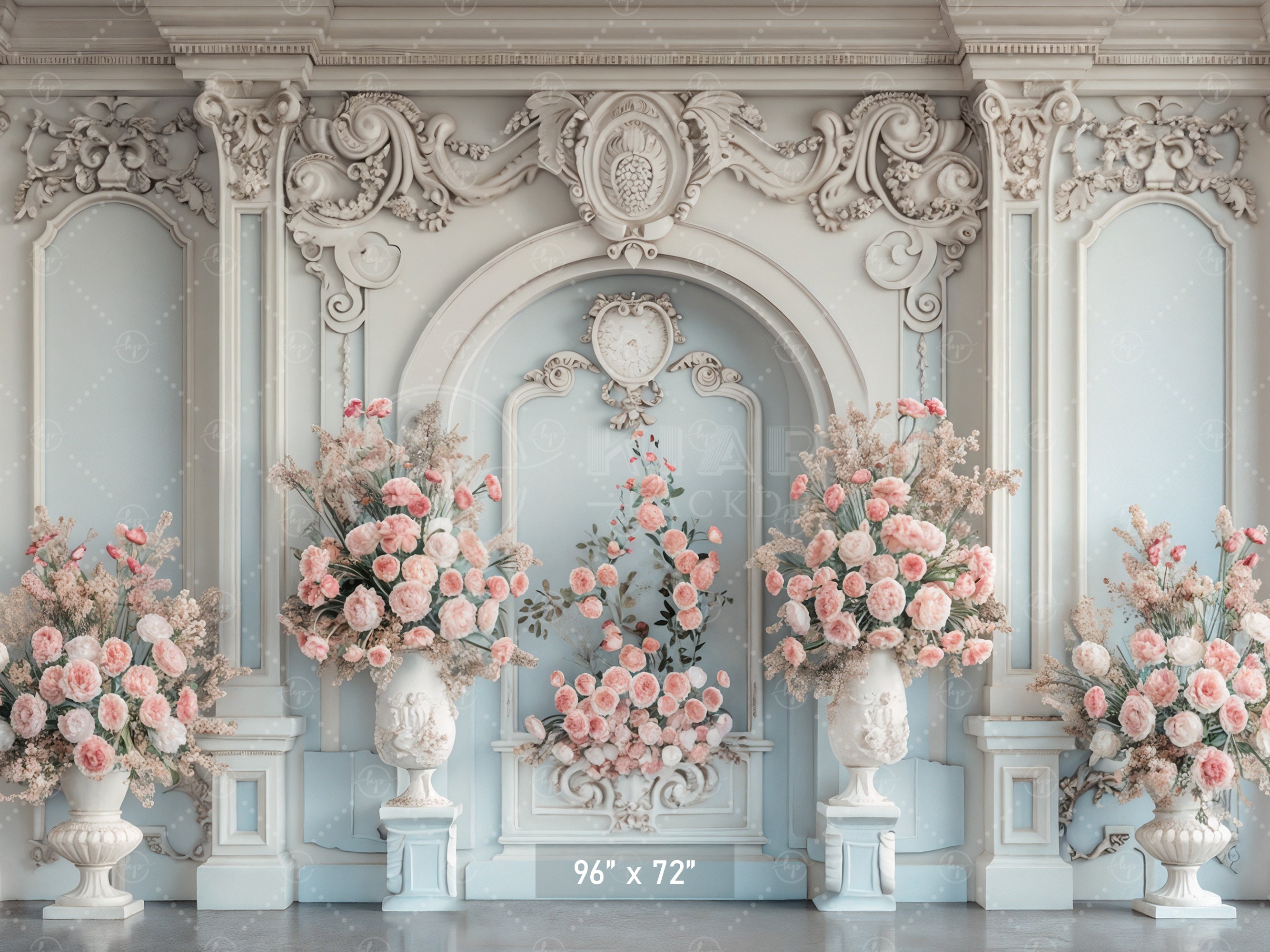 Elegant Floral Mansion Backdrop