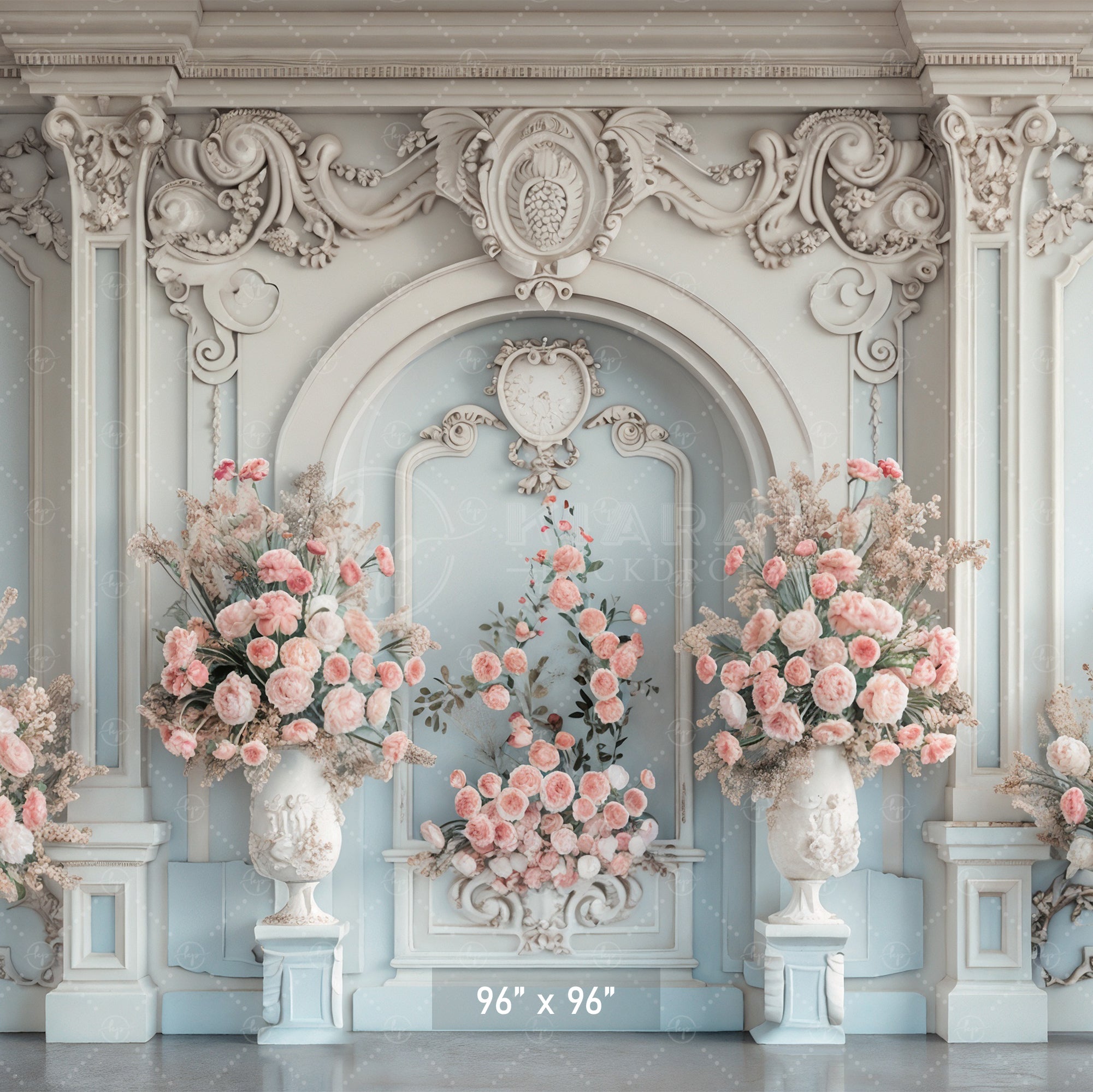 Elegant Floral Mansion Backdrop