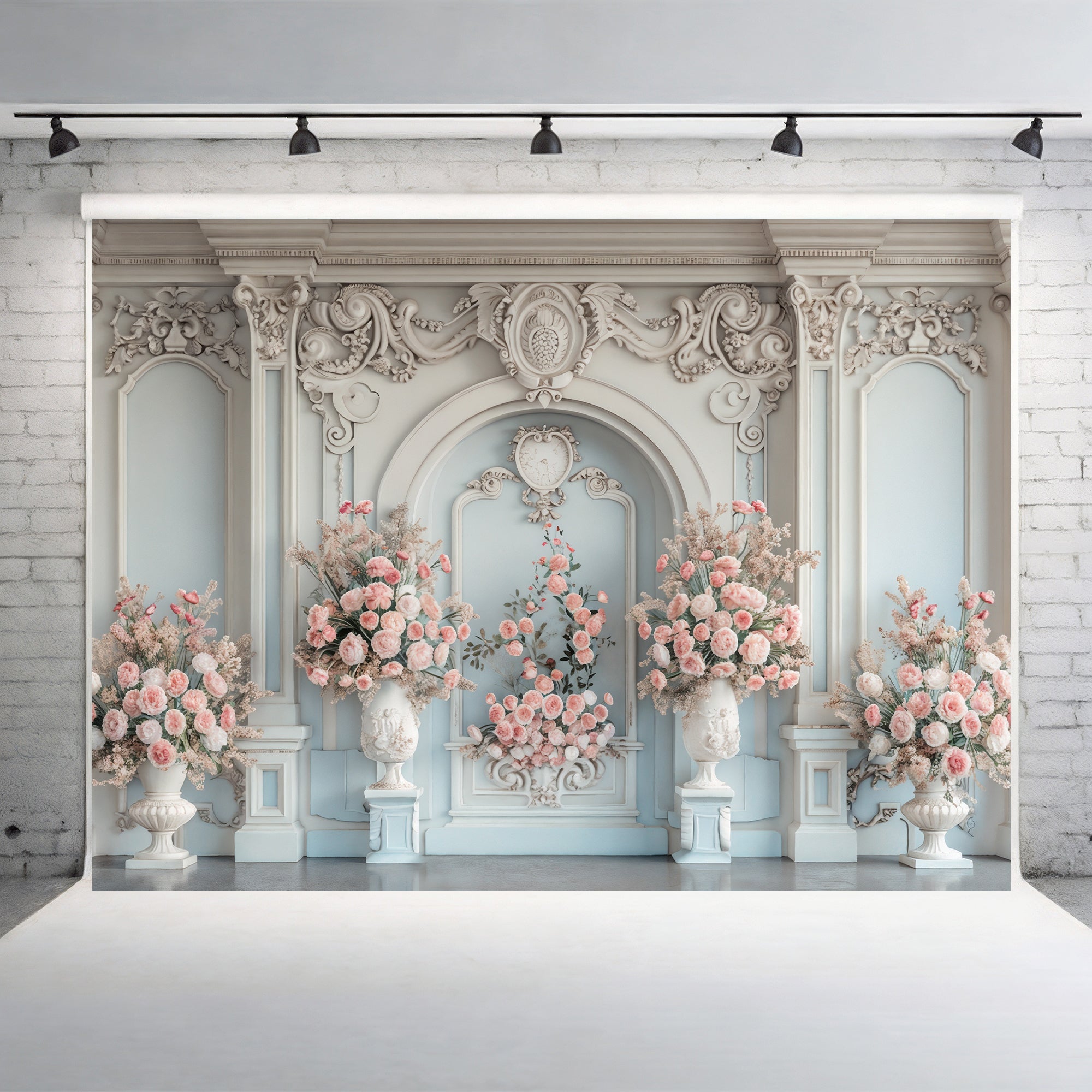 Elegant Floral Mansion Backdrop