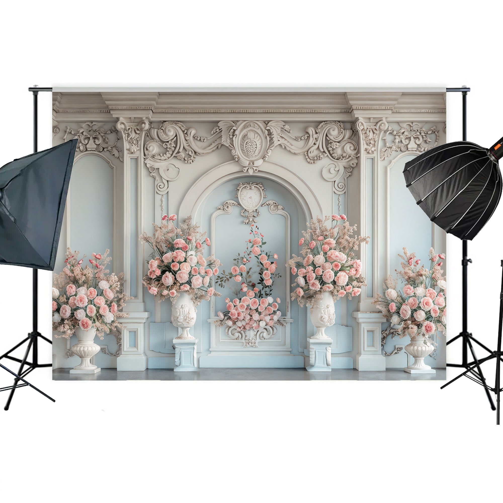 Elegant Floral Mansion Backdrop