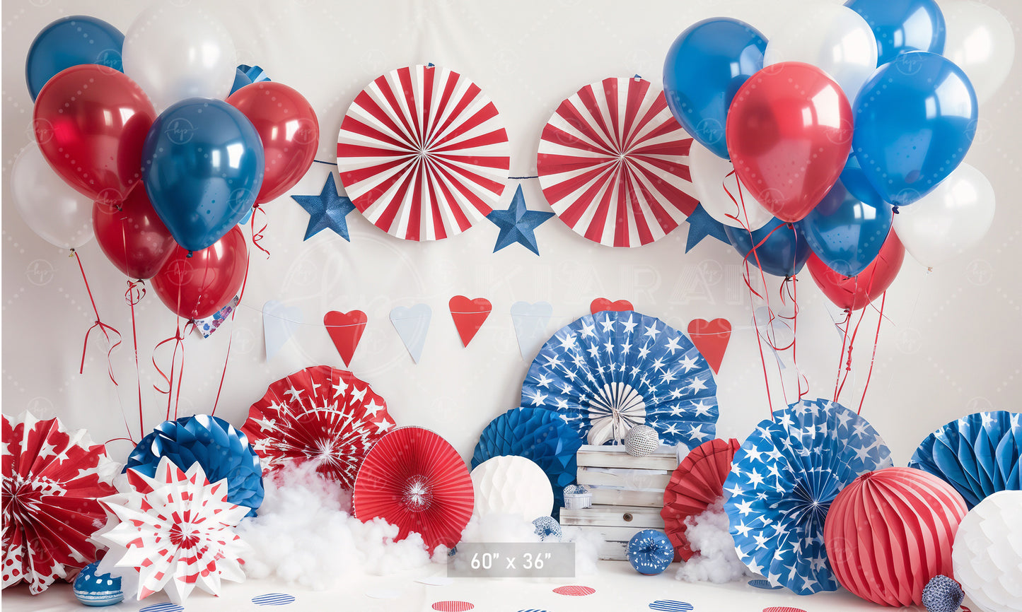 Patriotic Party Celebration Backdrop