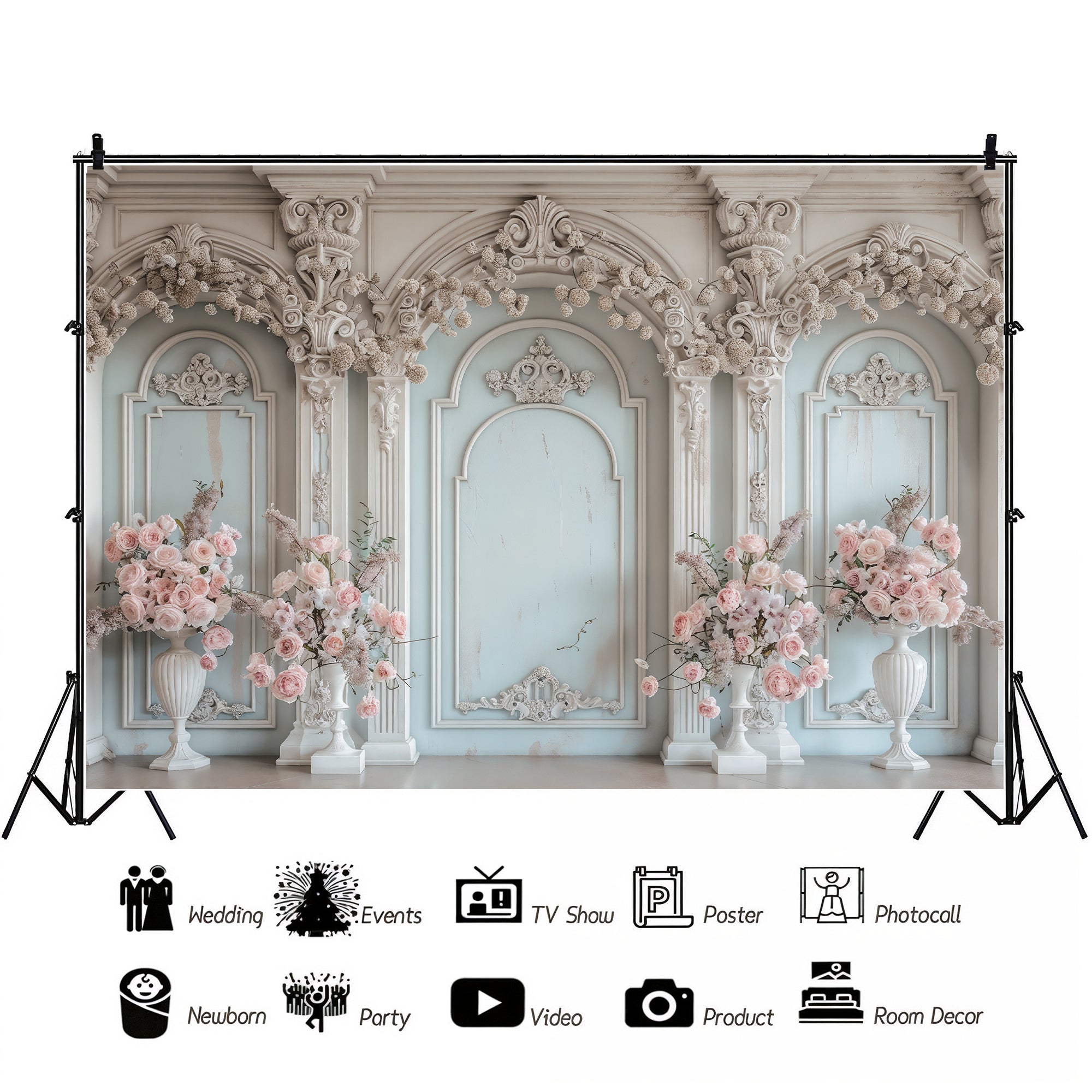 Pastel Floral Grandeur Backdrop