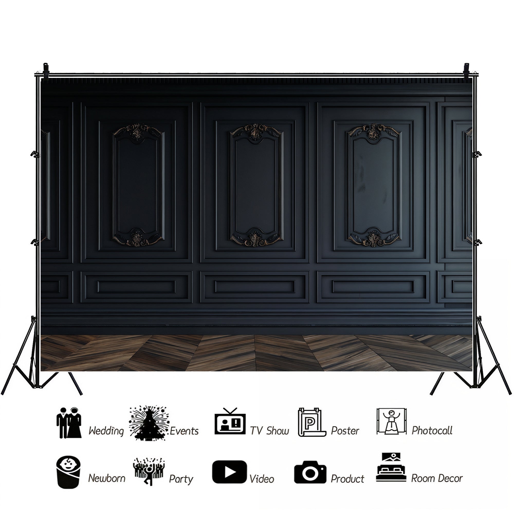 Dark Luxe Paneling Backdrop