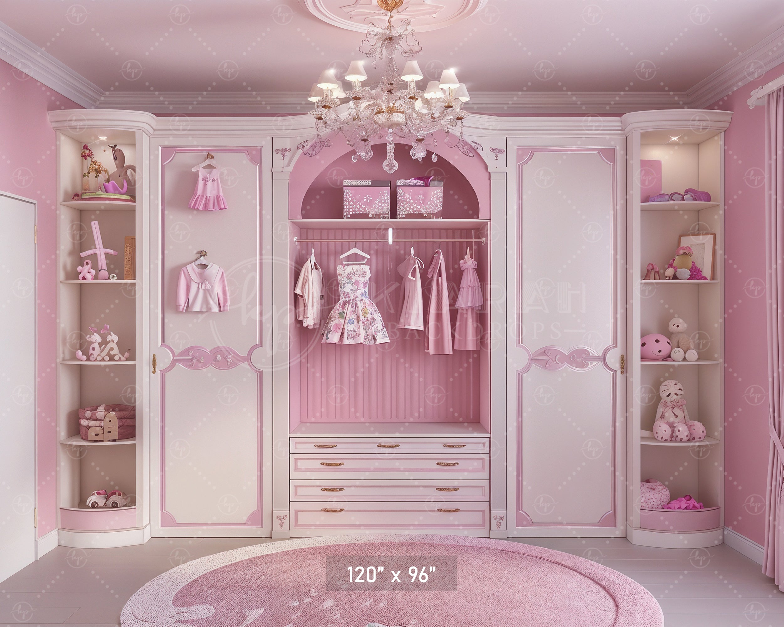 Pink Princess Closet Backdrop