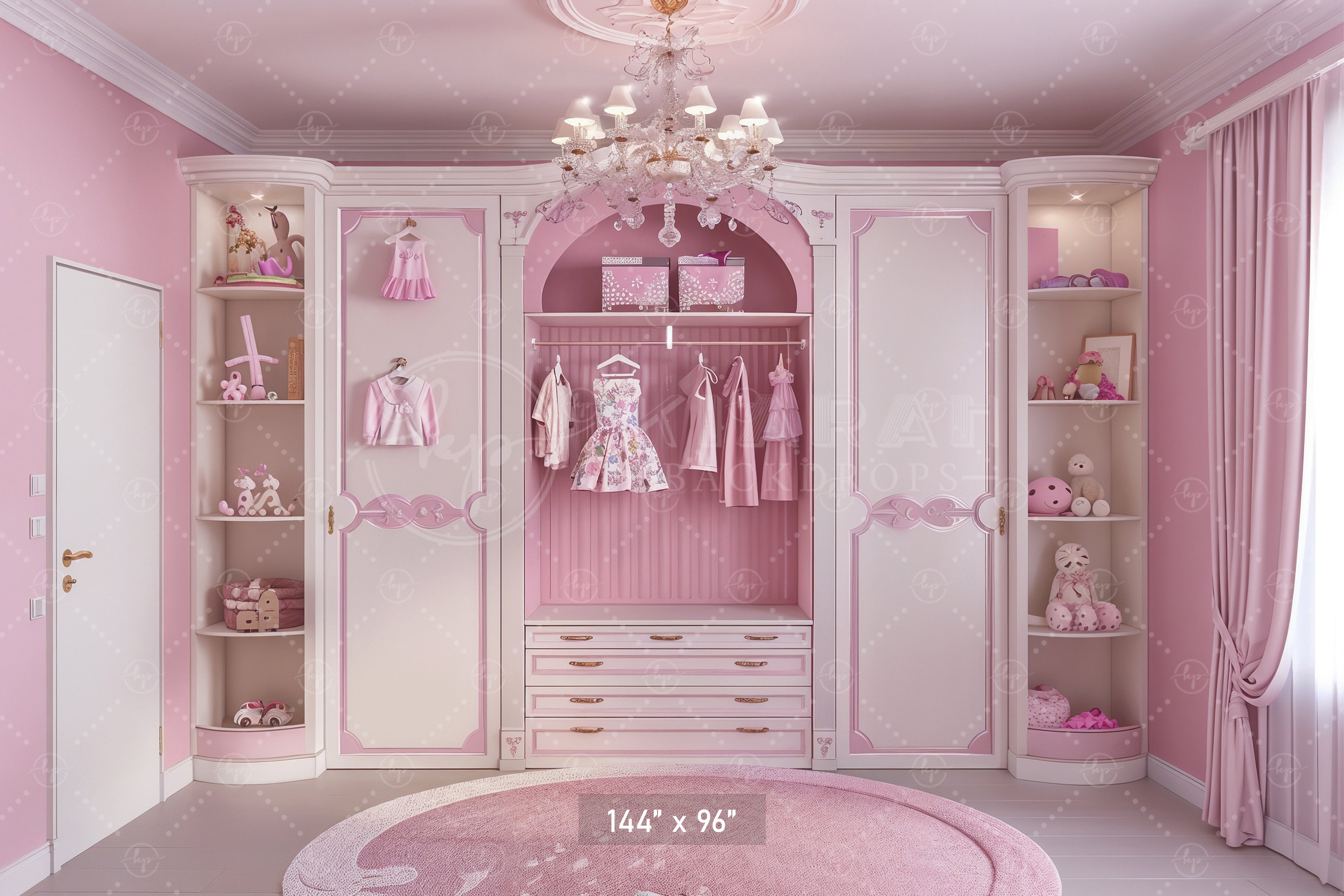Pink Princess Closet Backdrop